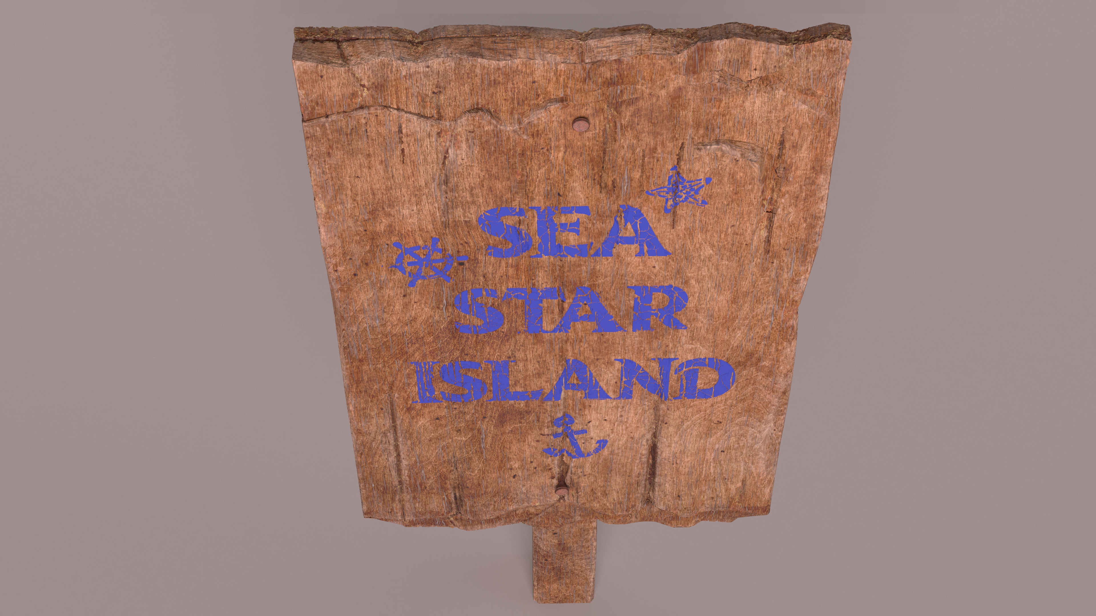 Aged Wooden Rustic Sign Board 3D model