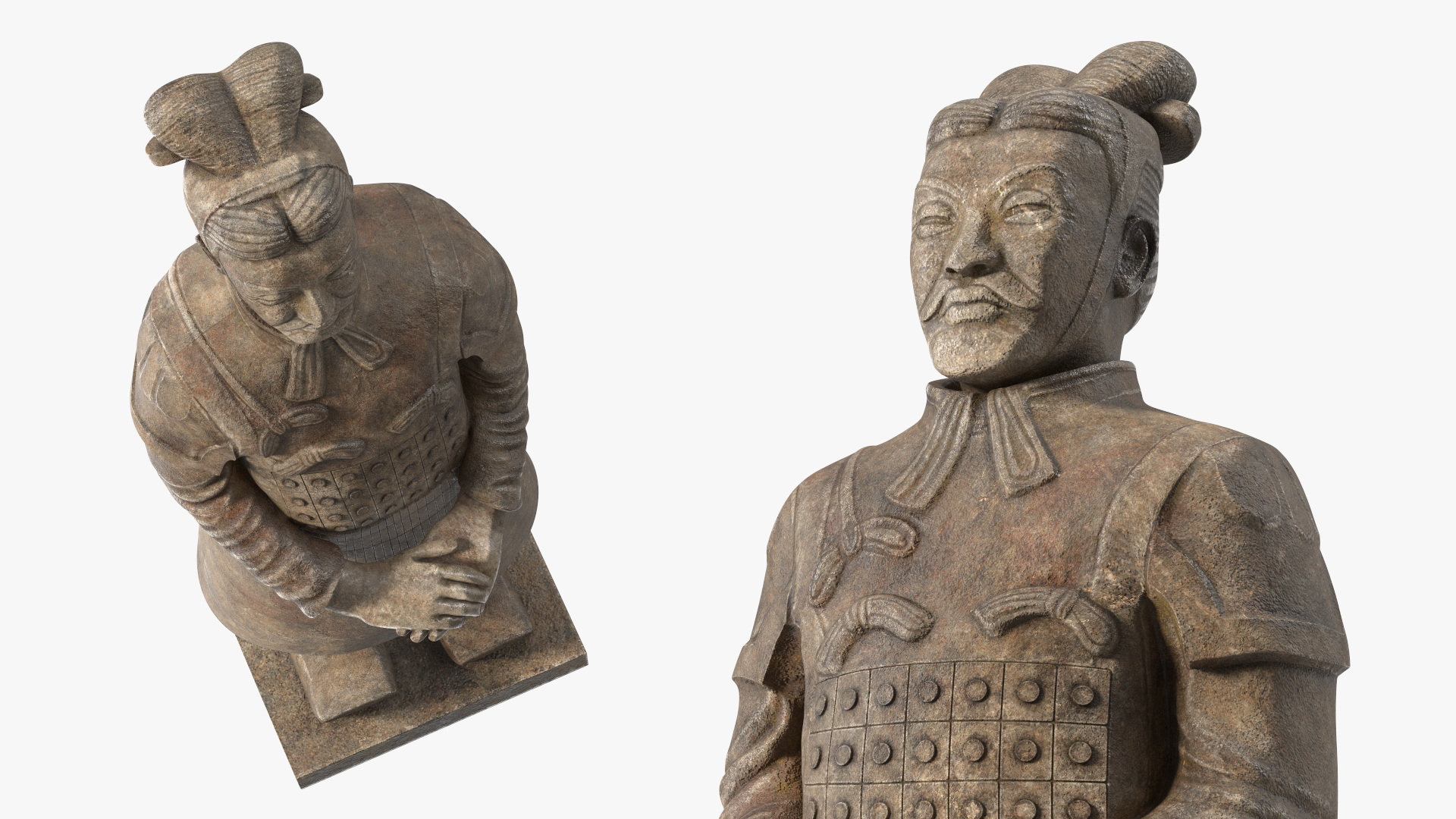 3D Aged Terracotta Warrior model