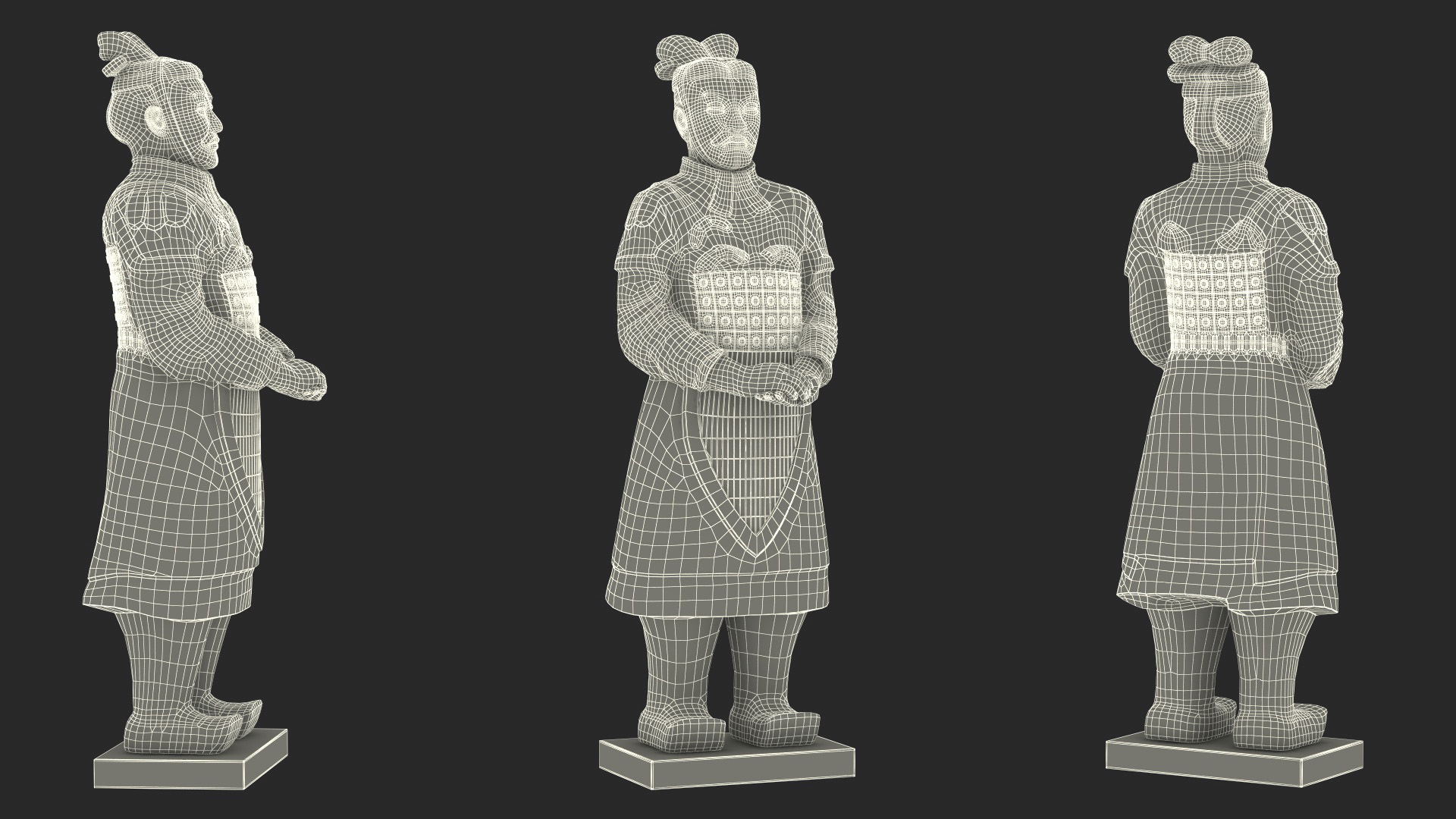 3D Aged Terracotta Warrior model
