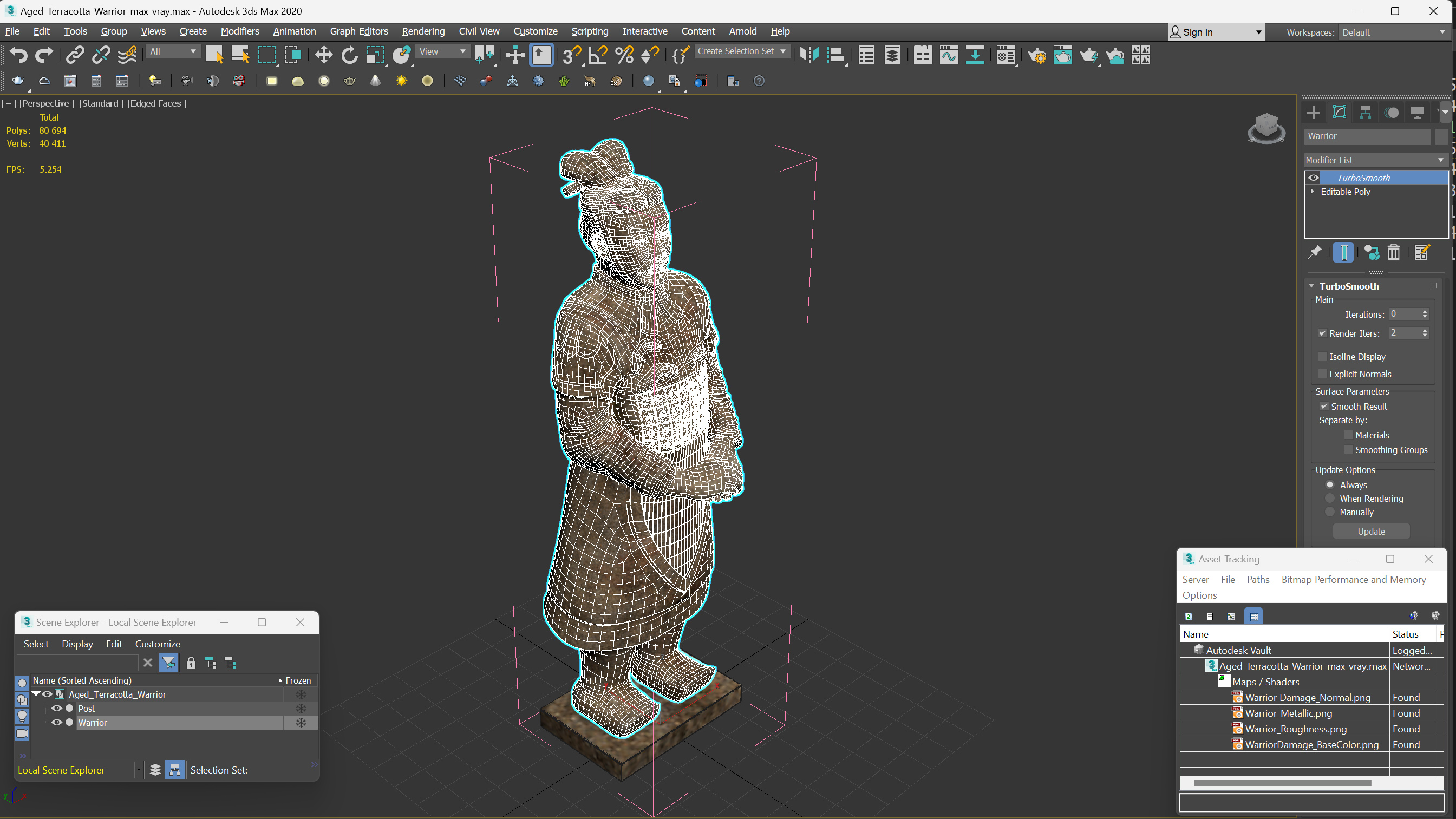 3D Aged Terracotta Warrior model