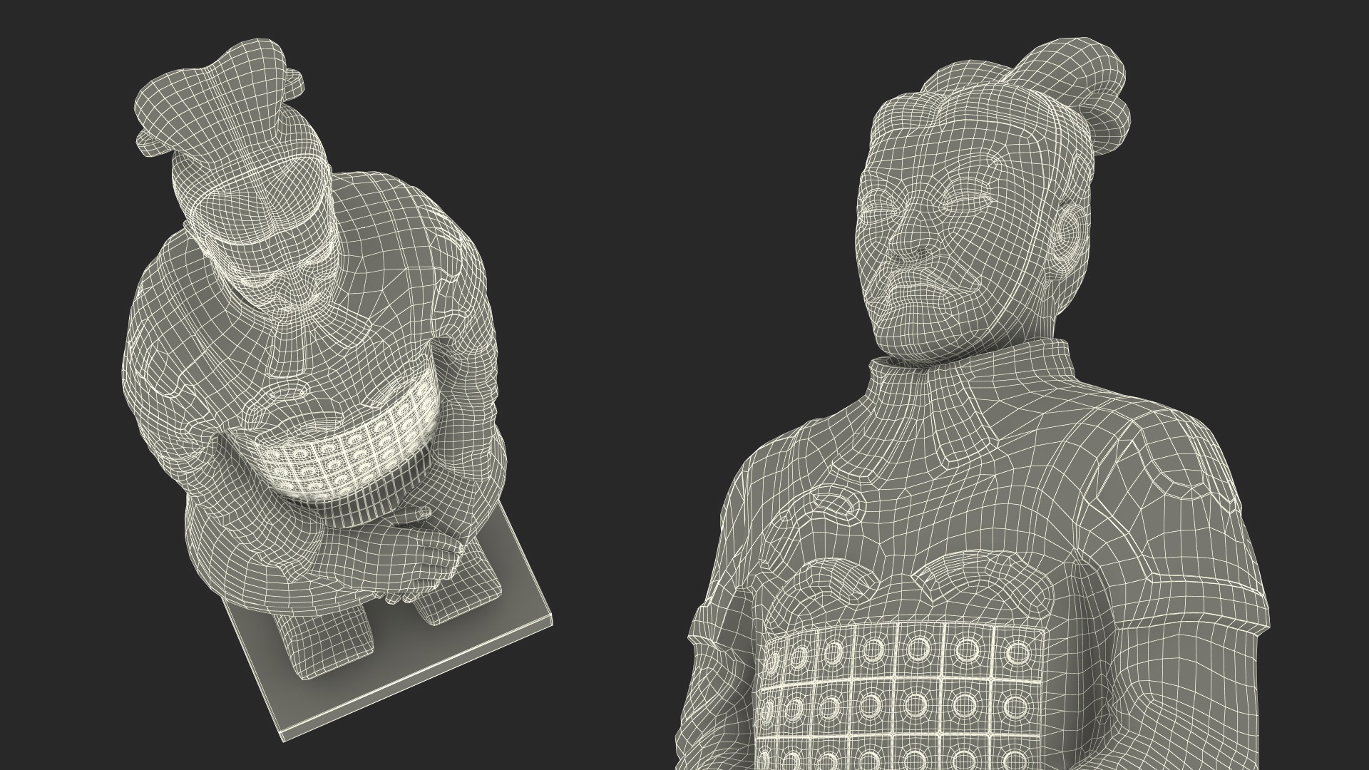 3D Aged Terracotta Warrior model