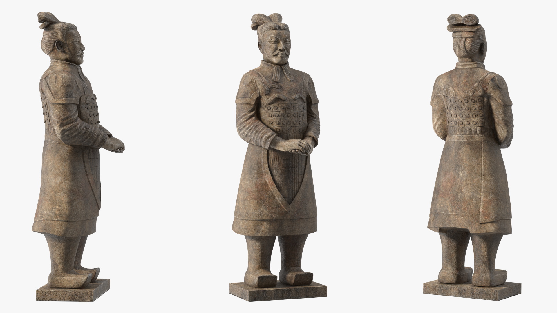 3D Aged Terracotta Warrior model