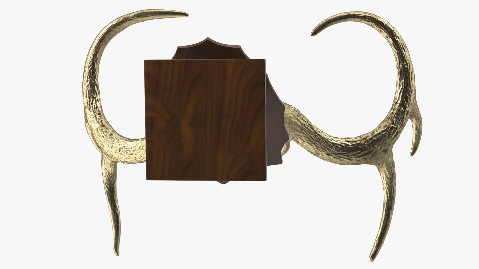 Tabletop Stand with Stag Antlers Gold Plated 3D model