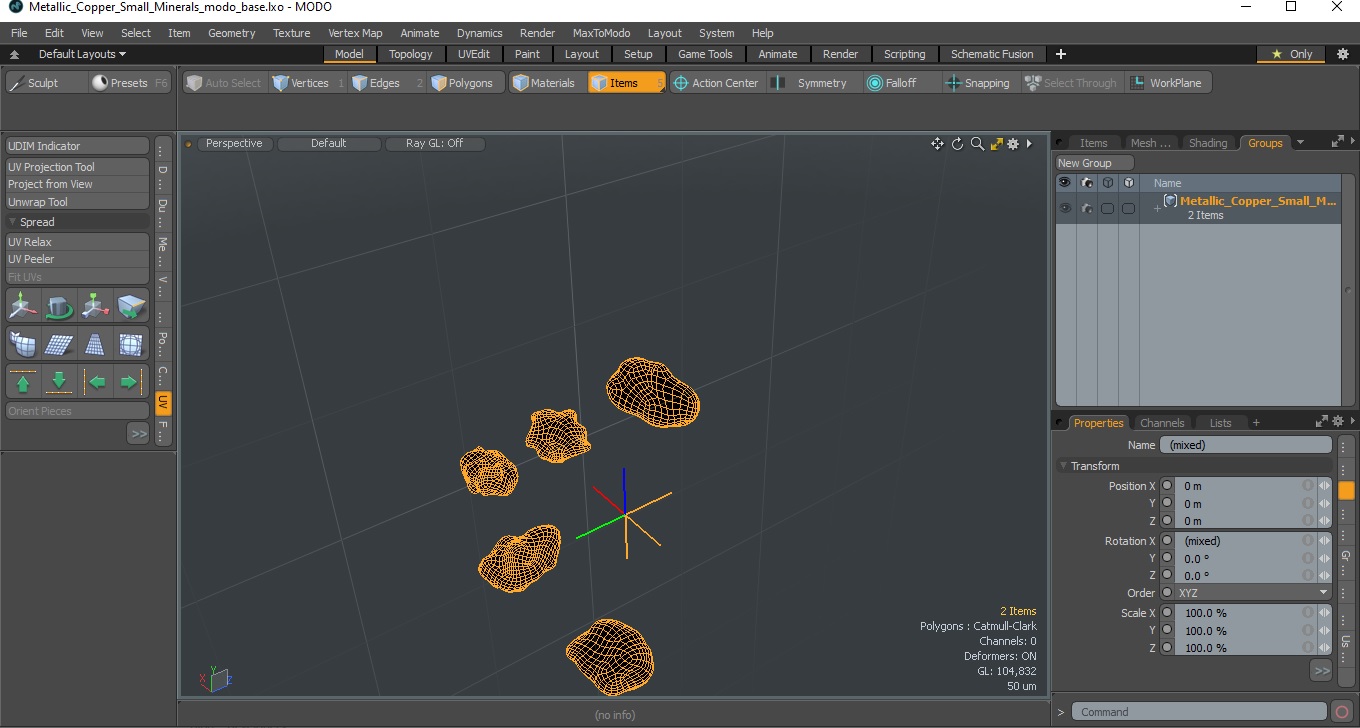 3D model Metallic Copper Small Minerals