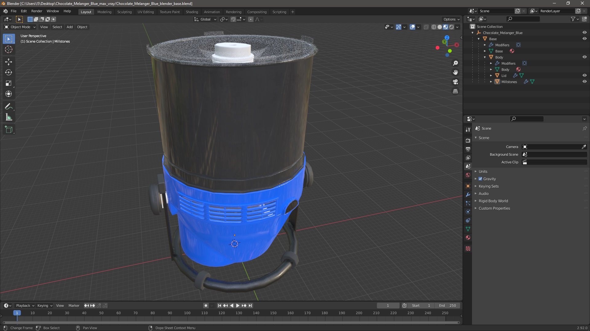 3D Chocolate Melanger Blue model