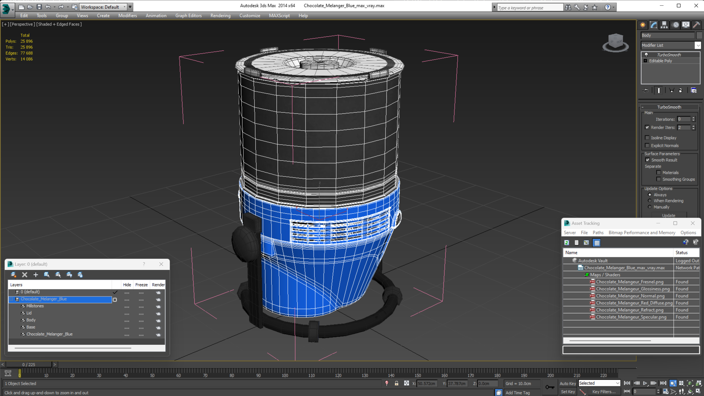 3D Chocolate Melanger Blue model