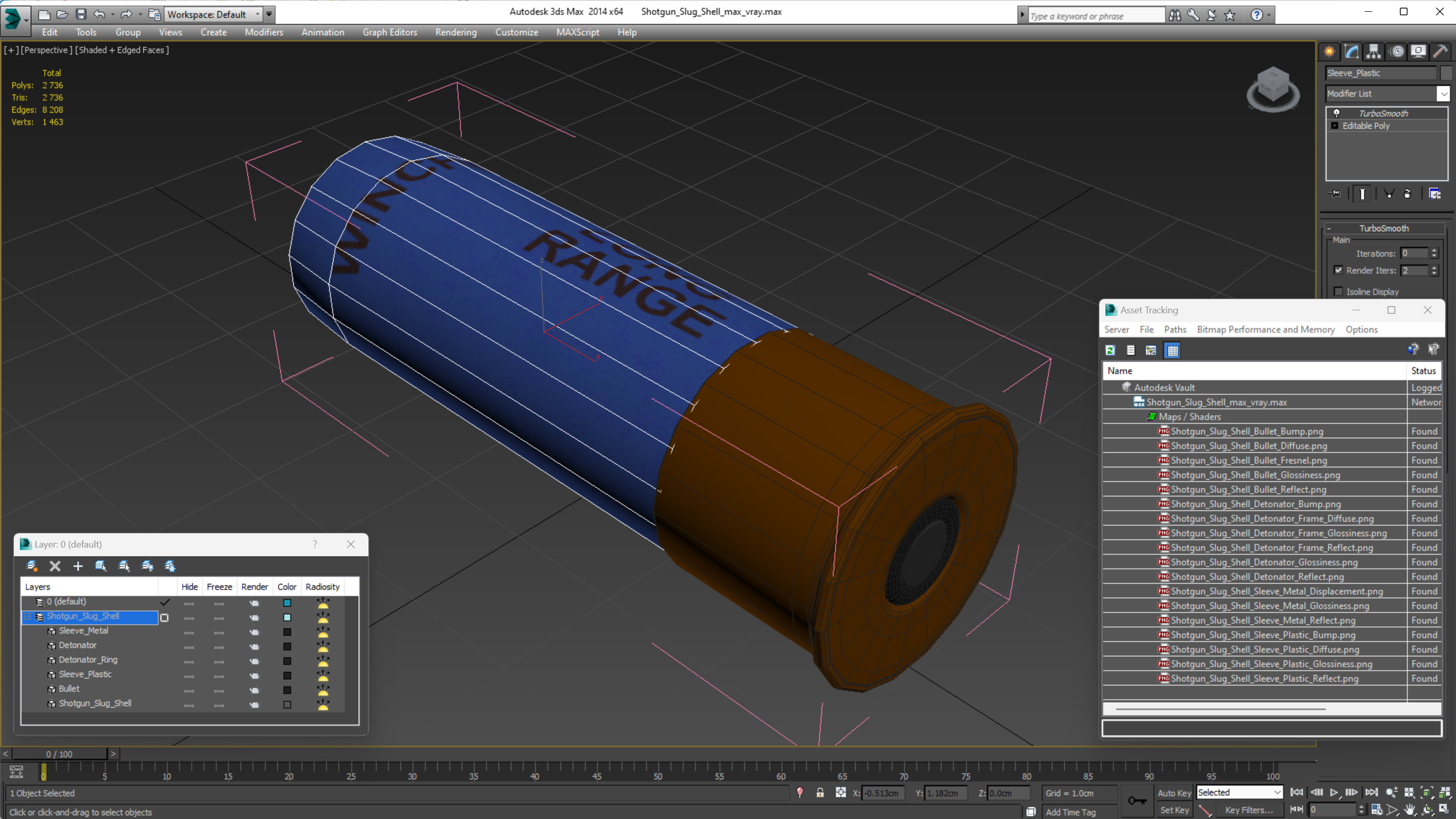 3D Shotgun Slug Shell model
