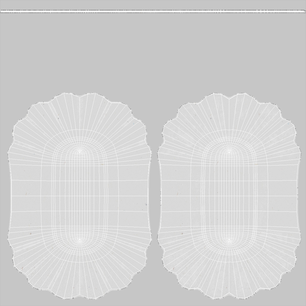 3D White Curly Paper Plate model