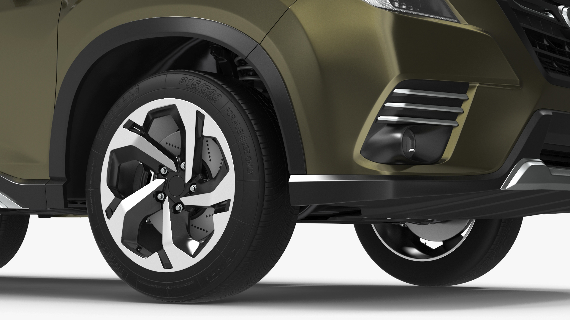 Green Compact Crossover SUV 3D