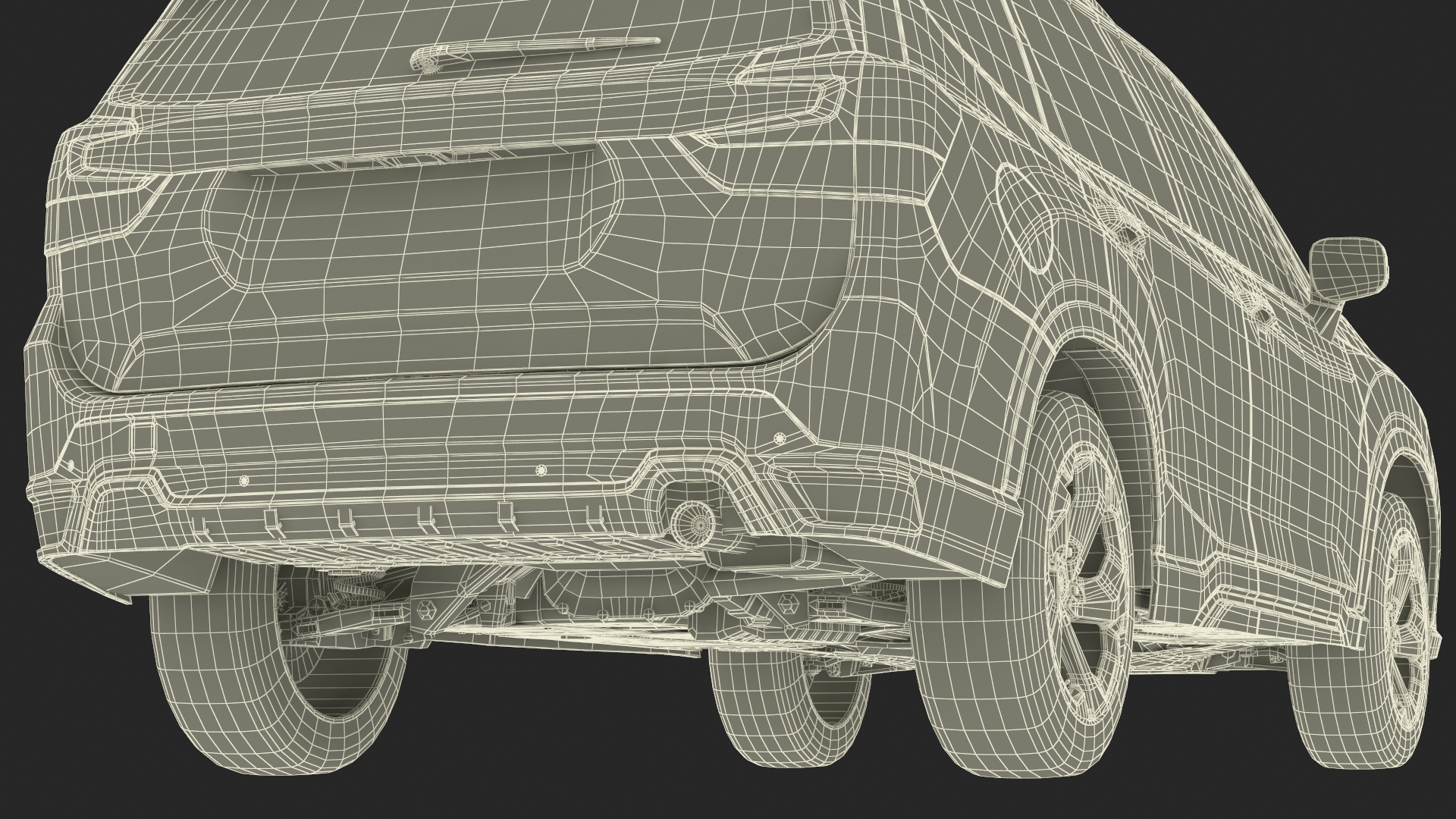 Green Compact Crossover SUV 3D