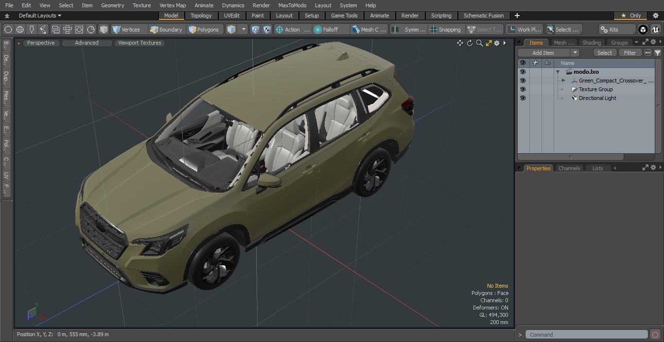 Green Compact Crossover SUV 3D