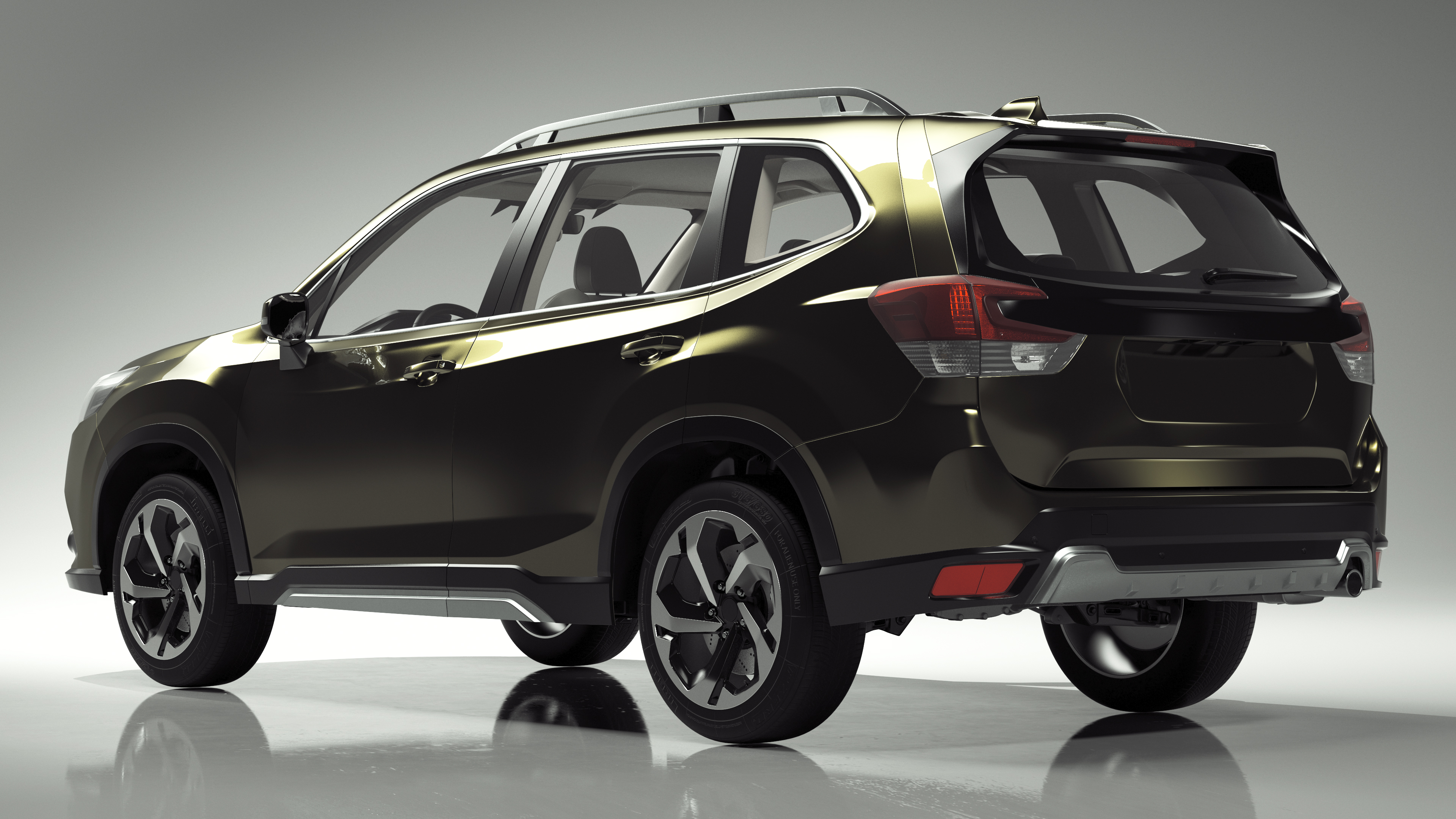 Green Compact Crossover SUV 3D
