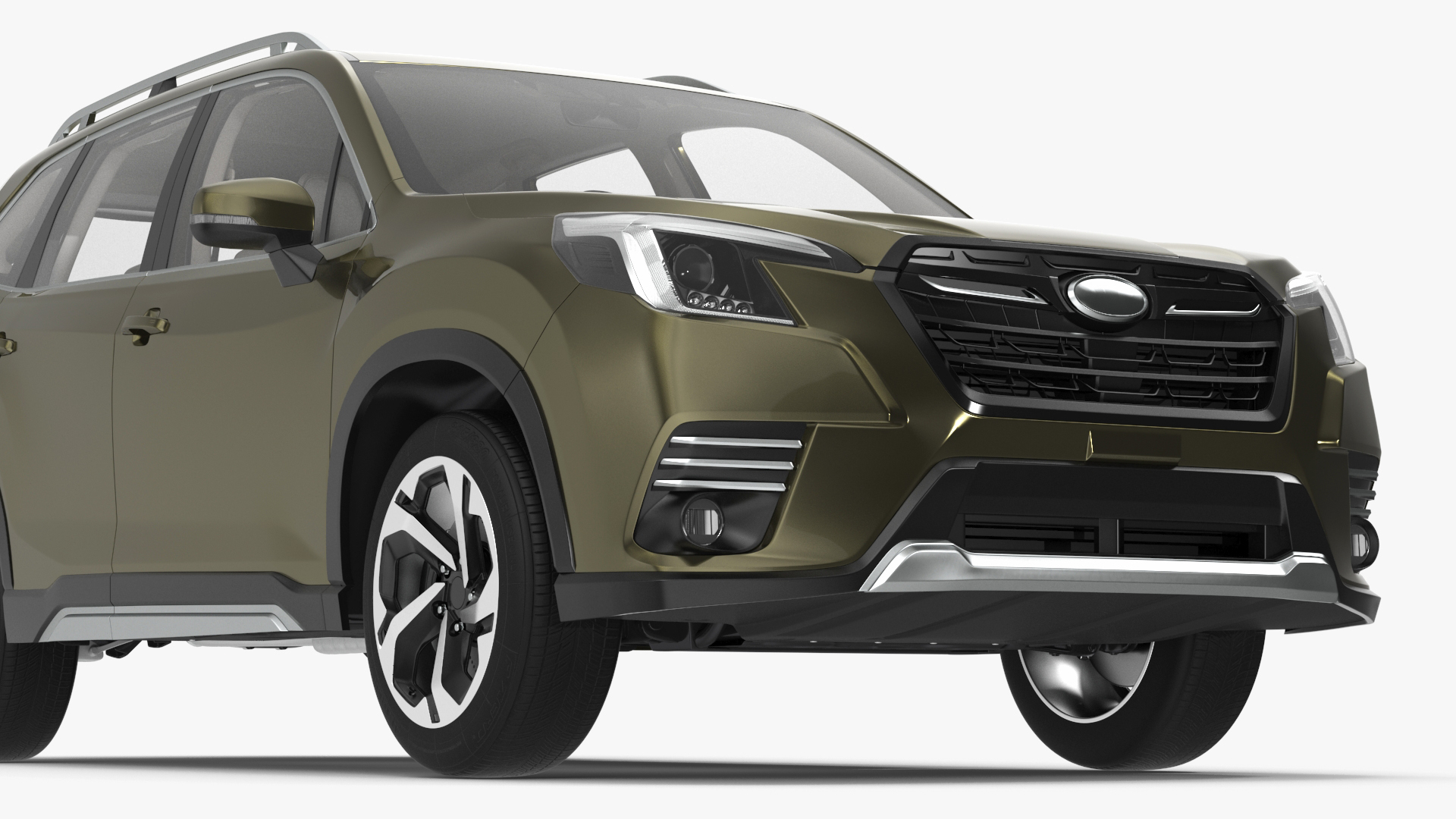 Green Compact Crossover SUV 3D
