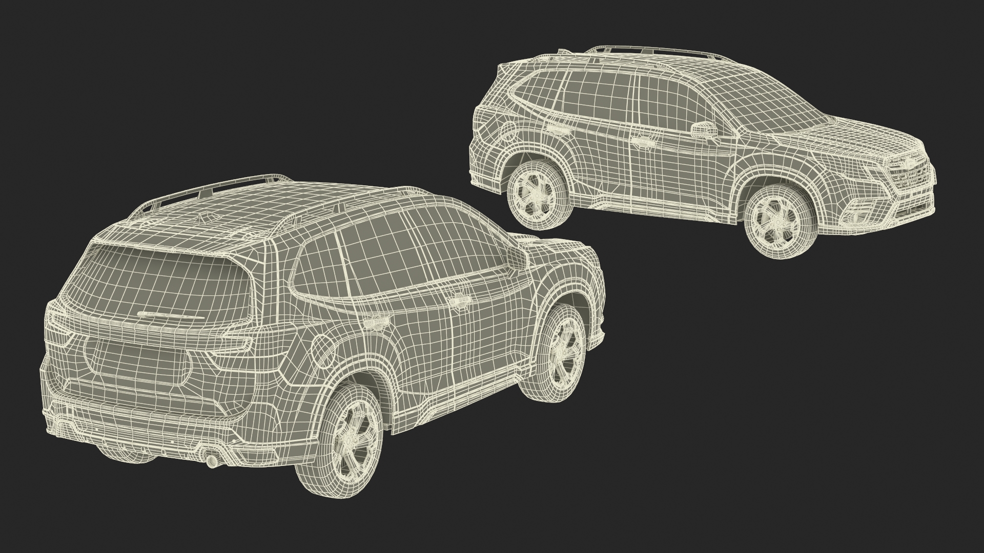 Green Compact Crossover SUV 3D