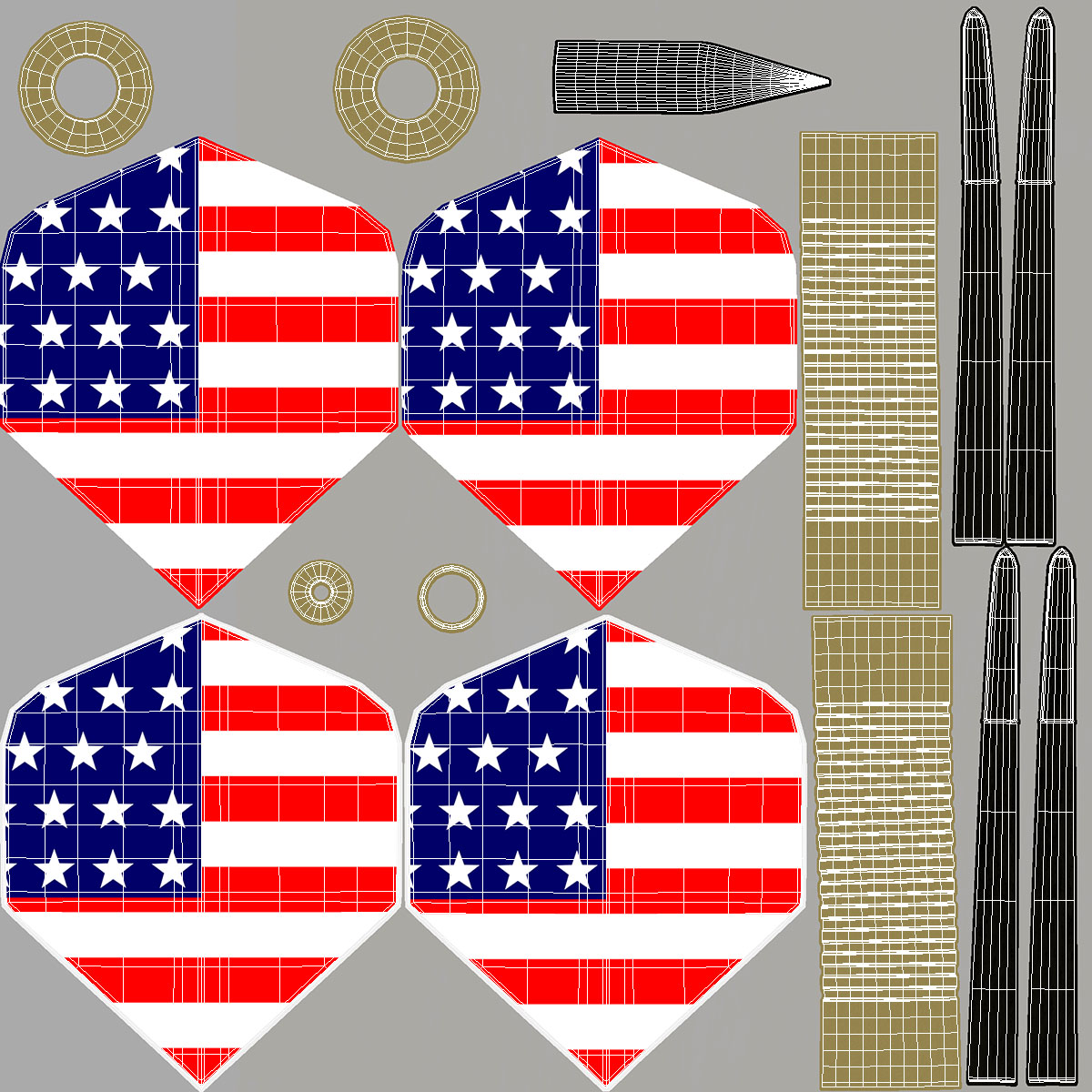 3D model American Flag Themed Dart