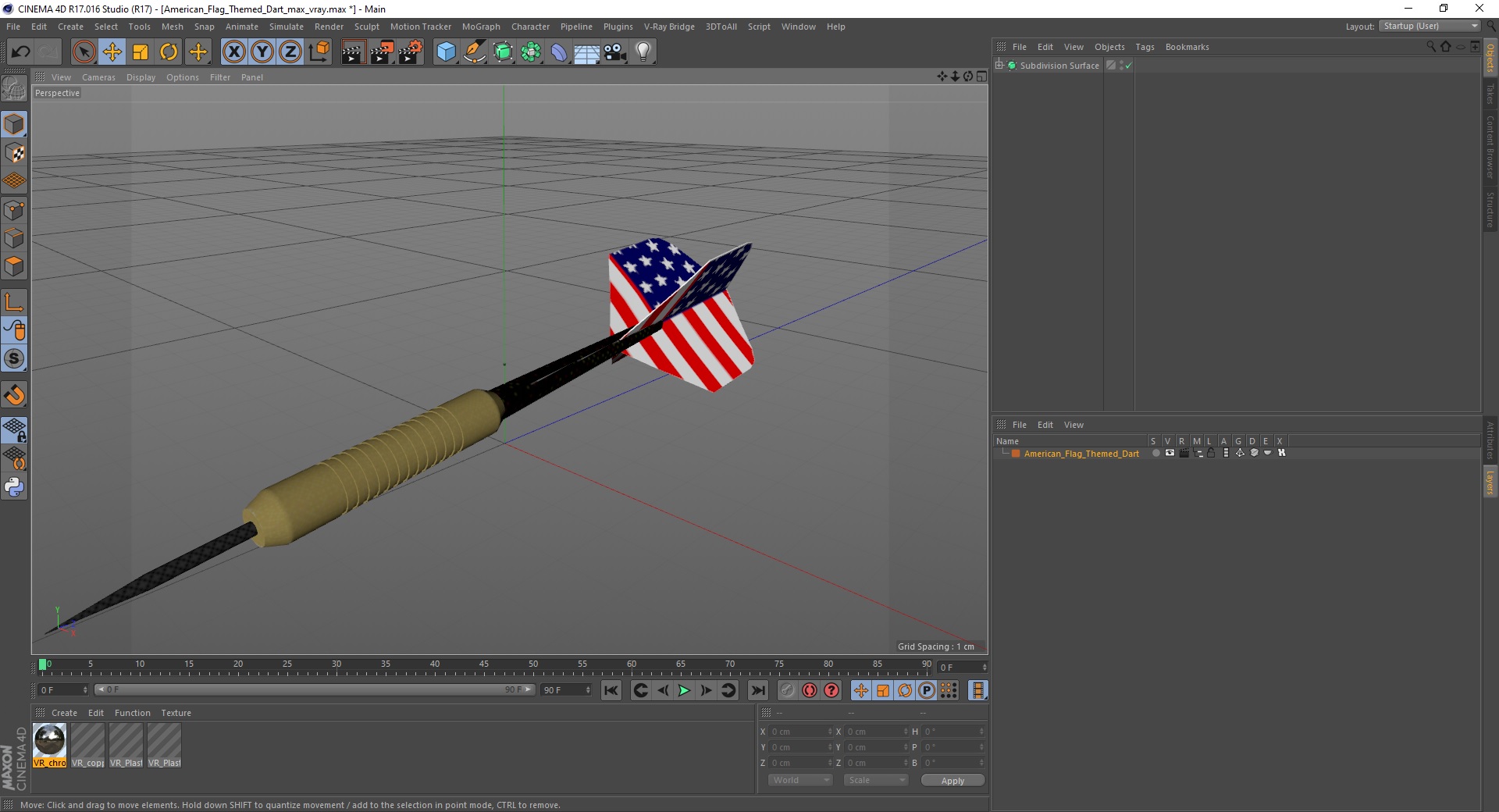 3D model American Flag Themed Dart