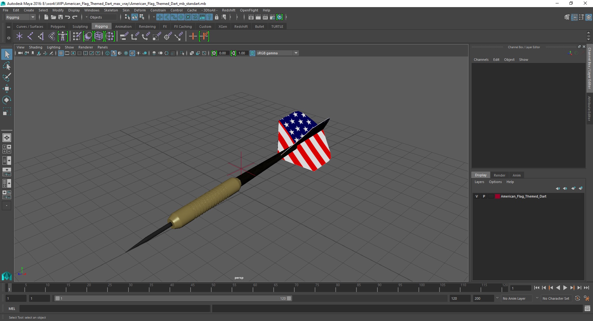 3D model American Flag Themed Dart
