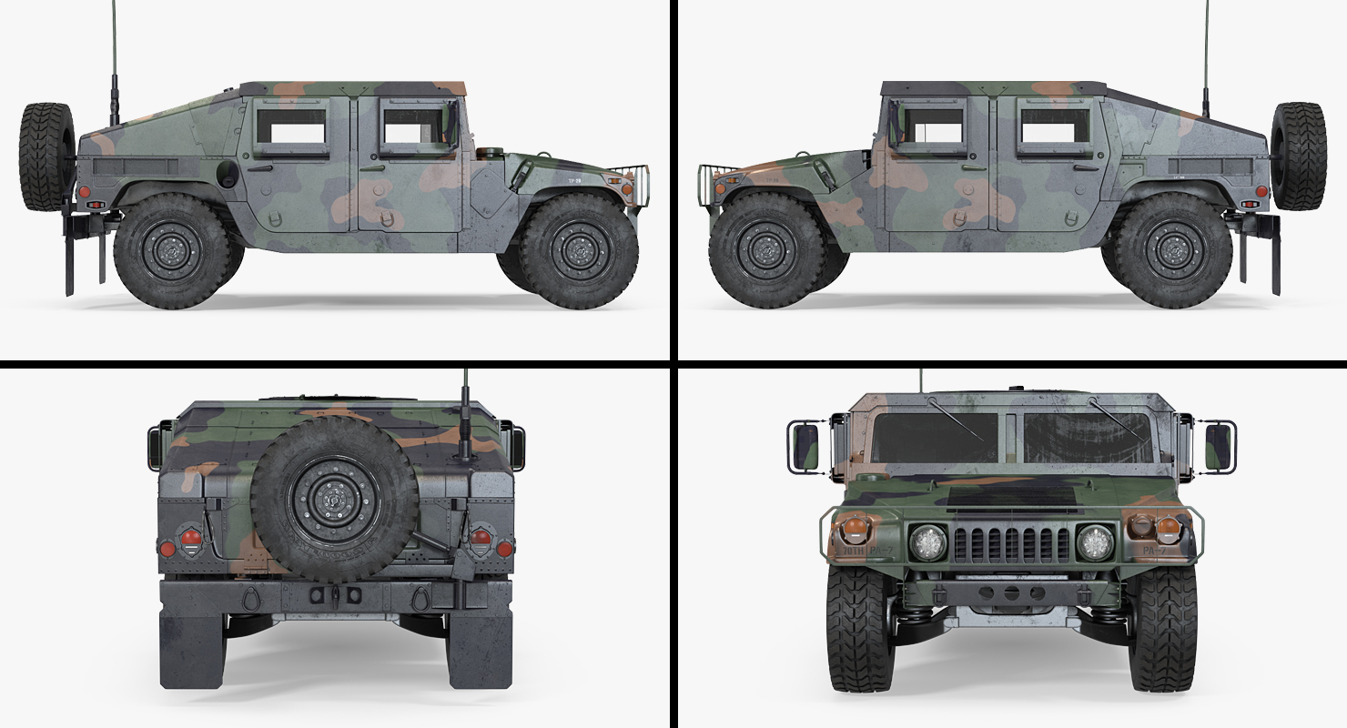 3D Humvee M1151 Simple Interior Camo model