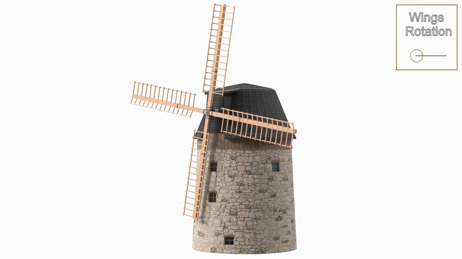 3D model Windmill Rigged