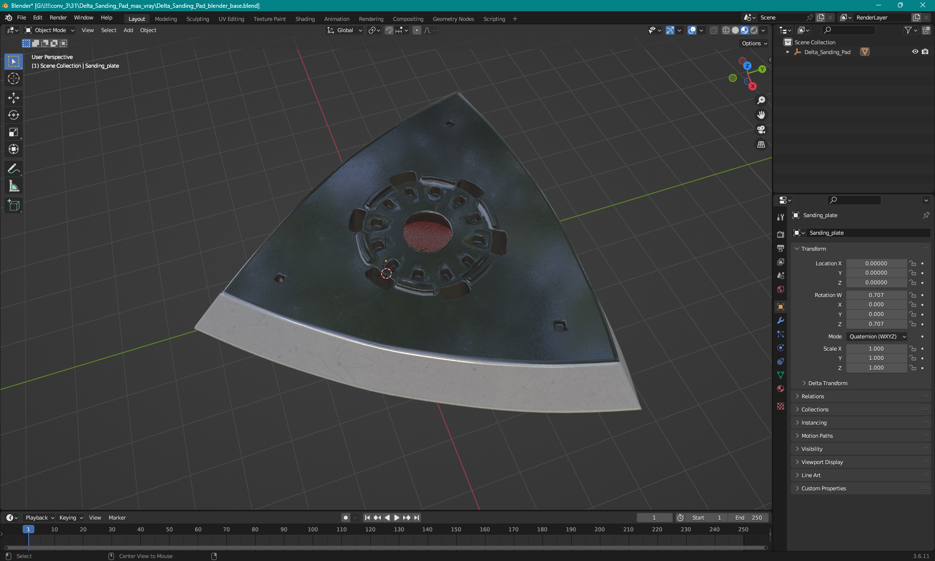 Delta Sanding Pad 3D