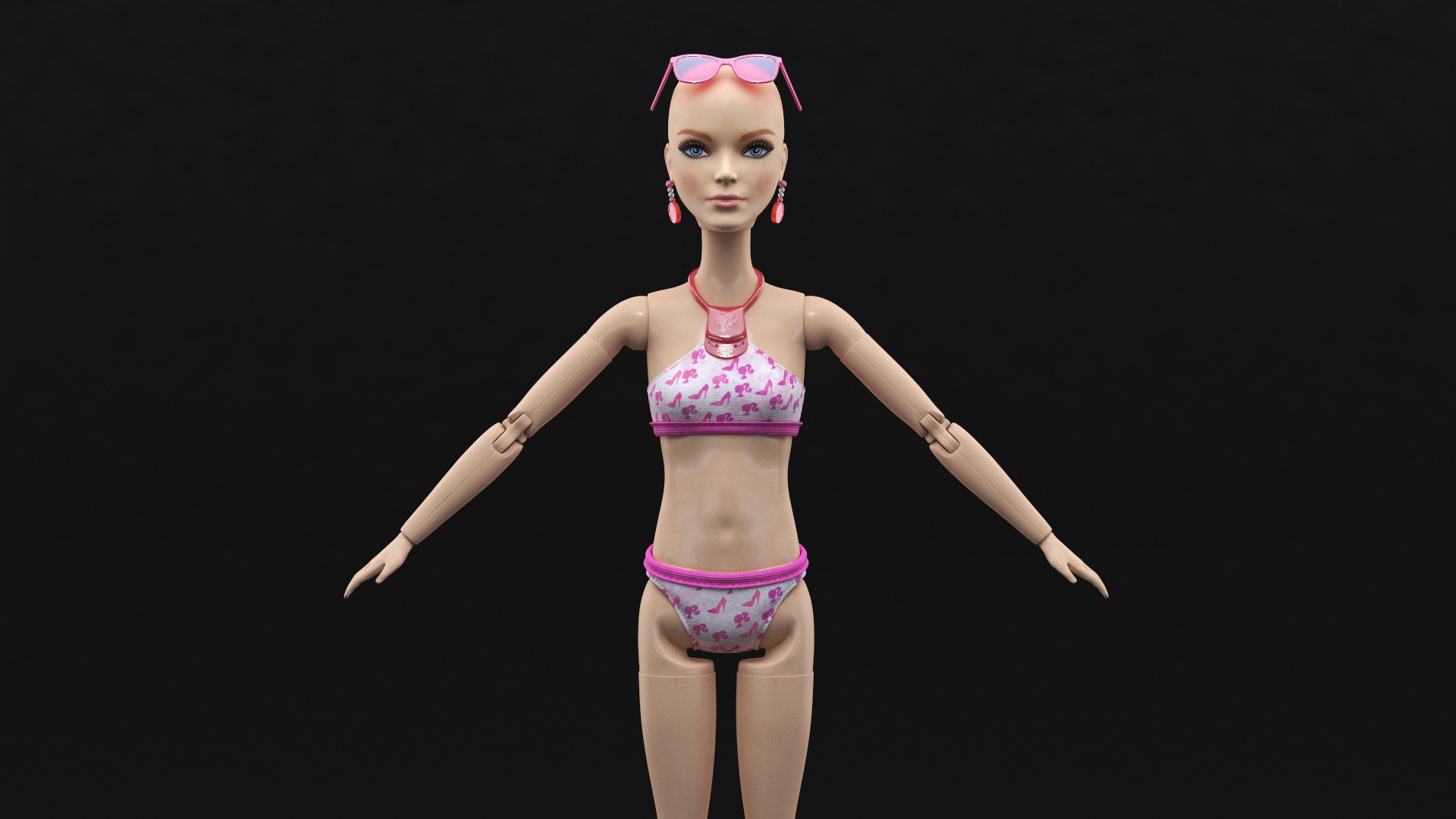 Barbie Doll Swimsuit T-pose 3D