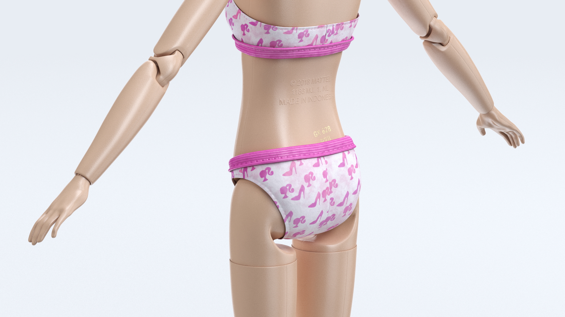 Barbie Doll Swimsuit T-pose 3D