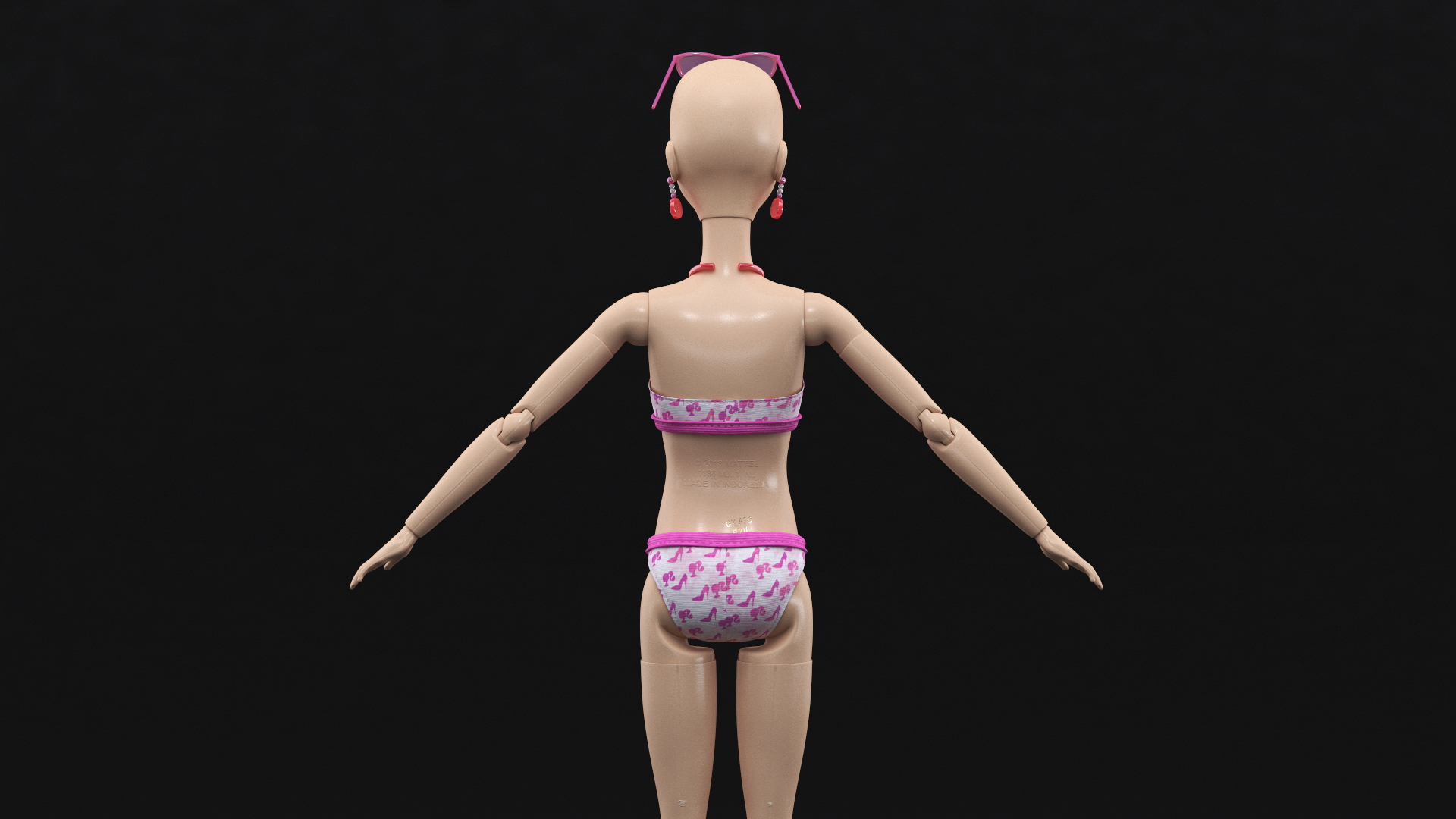Barbie Doll Swimsuit T-pose 3D