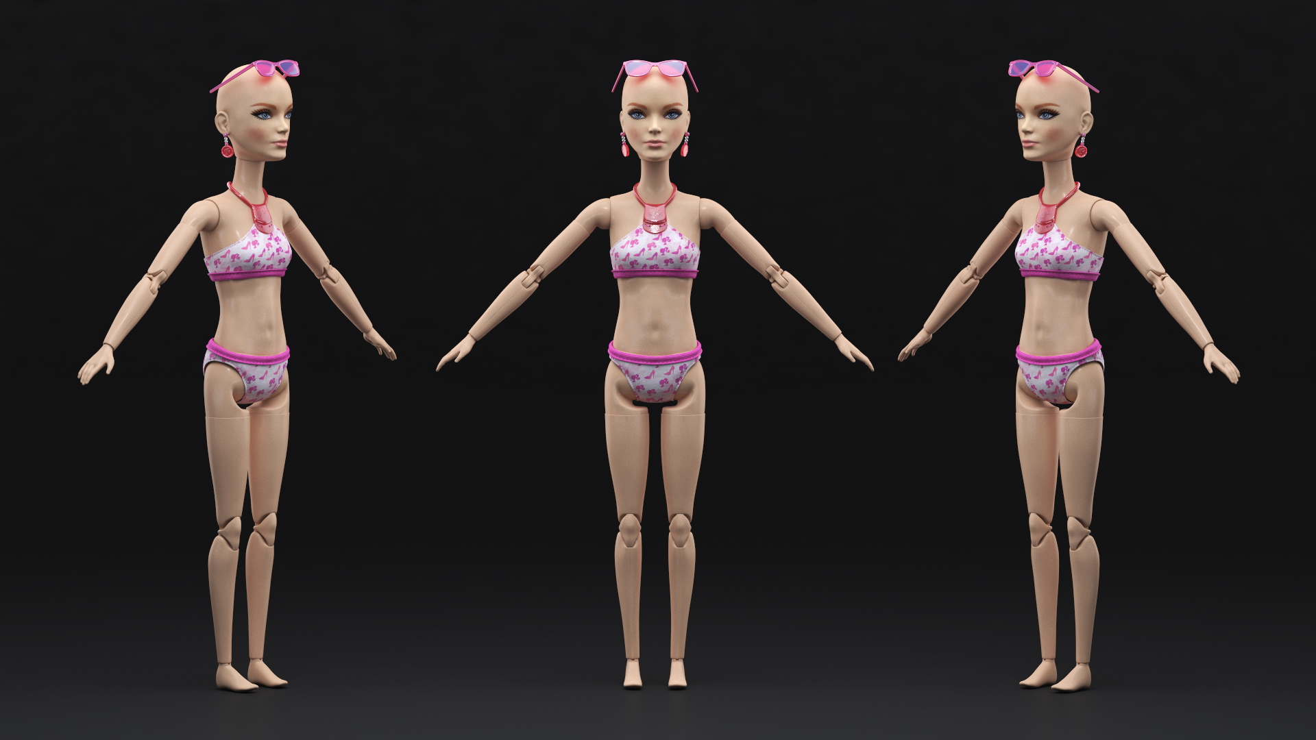 Barbie Doll Swimsuit T-pose 3D
