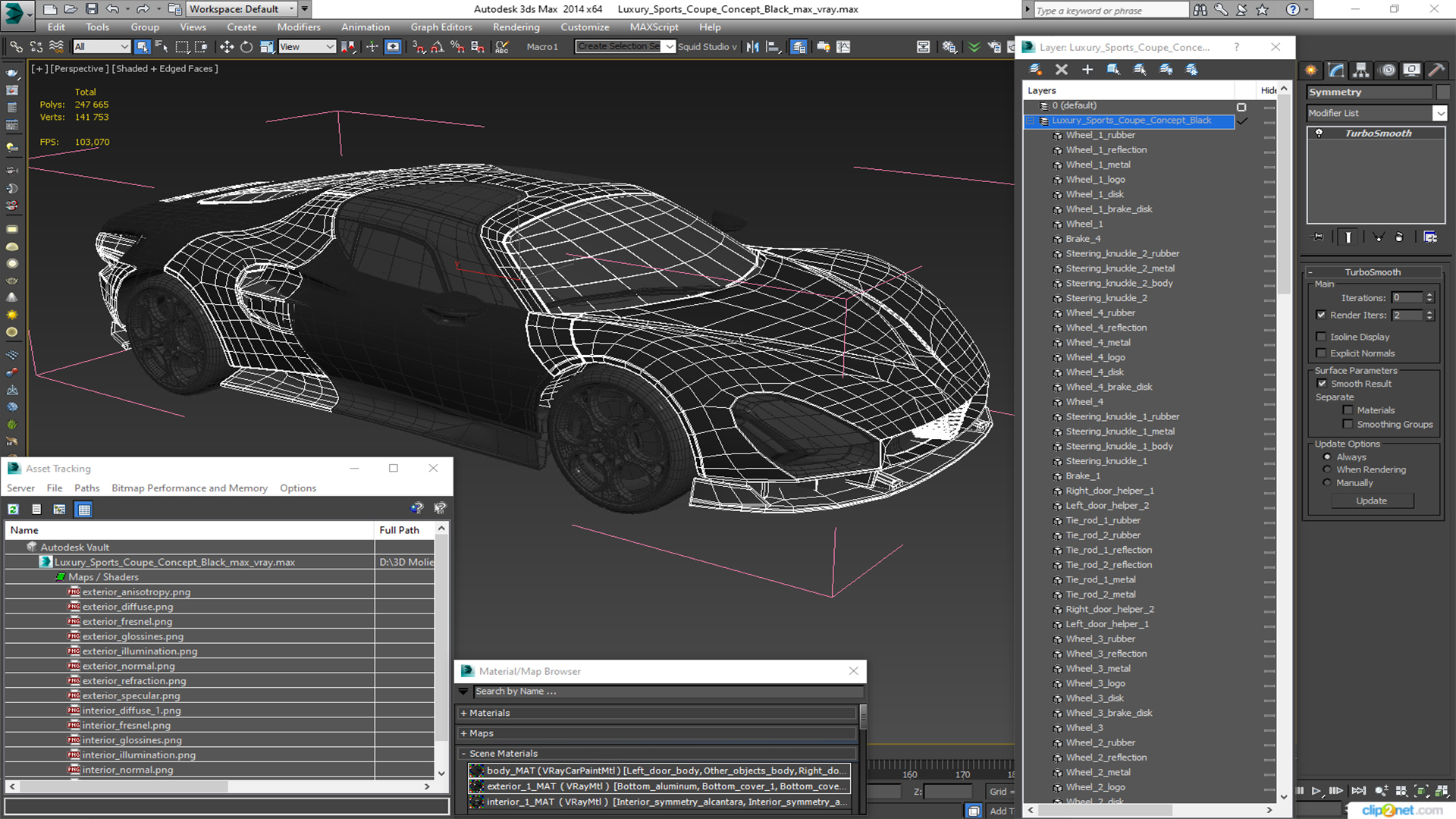 3D Luxury Sports Coupe Concept Black model