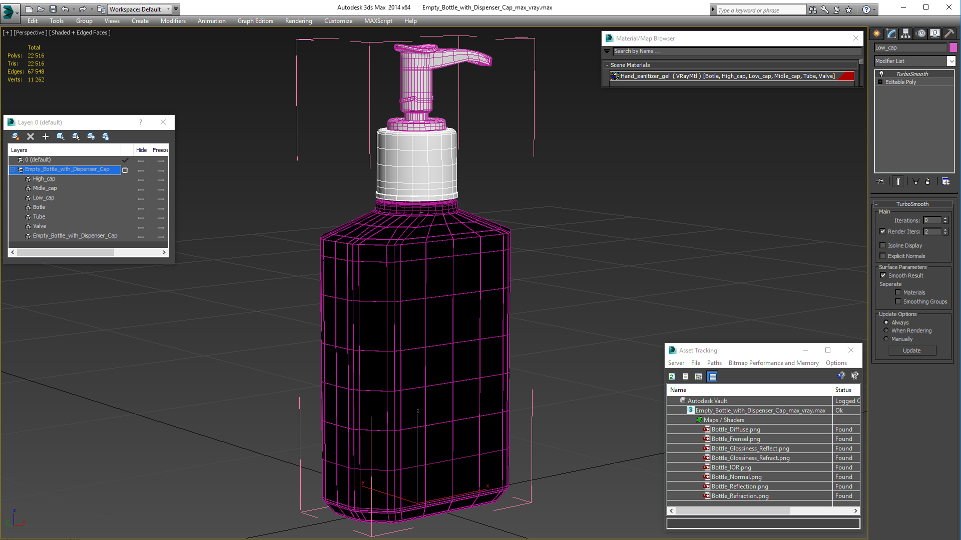 3D Empty Bottle with Dispenser Cap