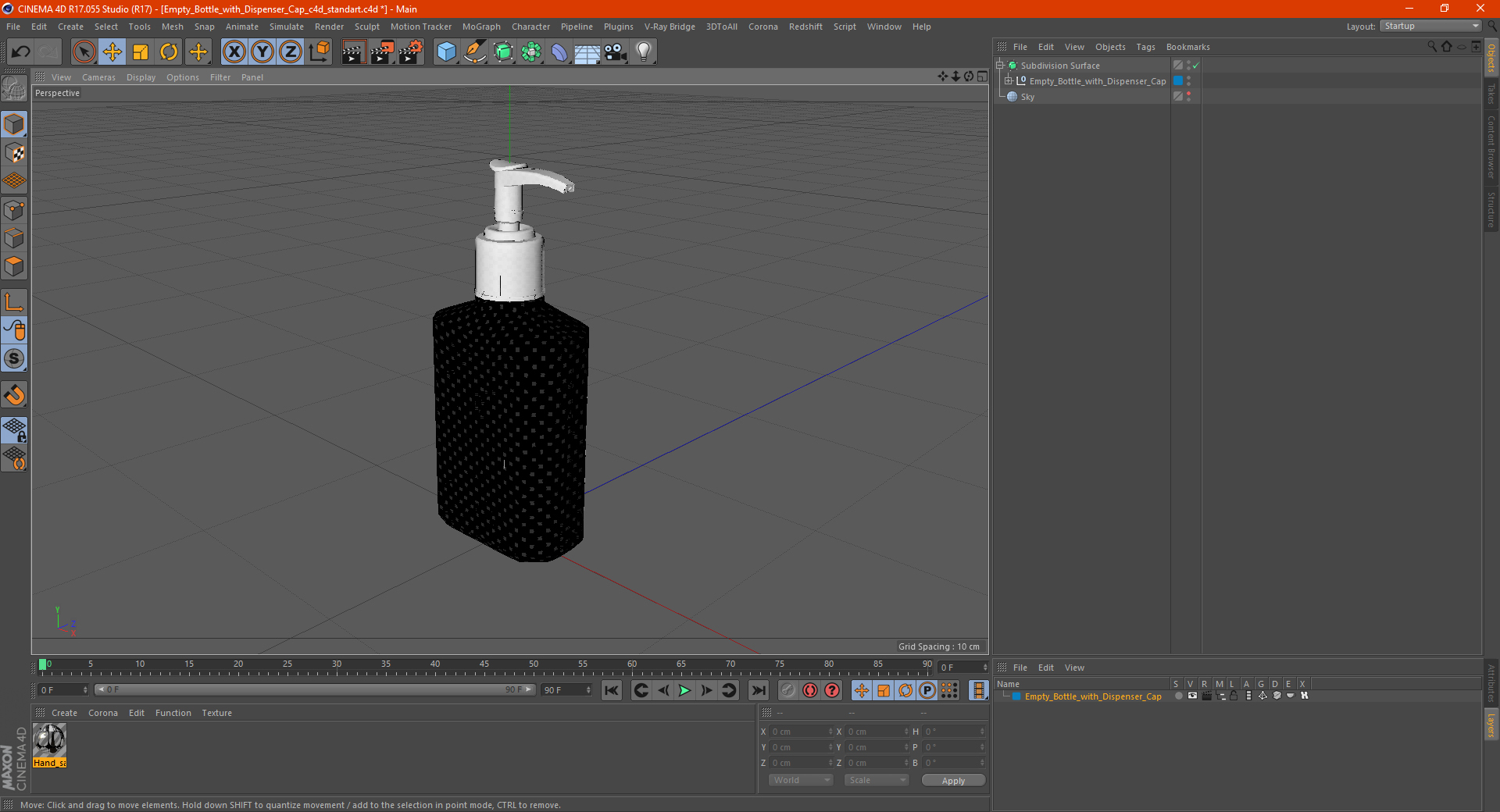 3D Empty Bottle with Dispenser Cap