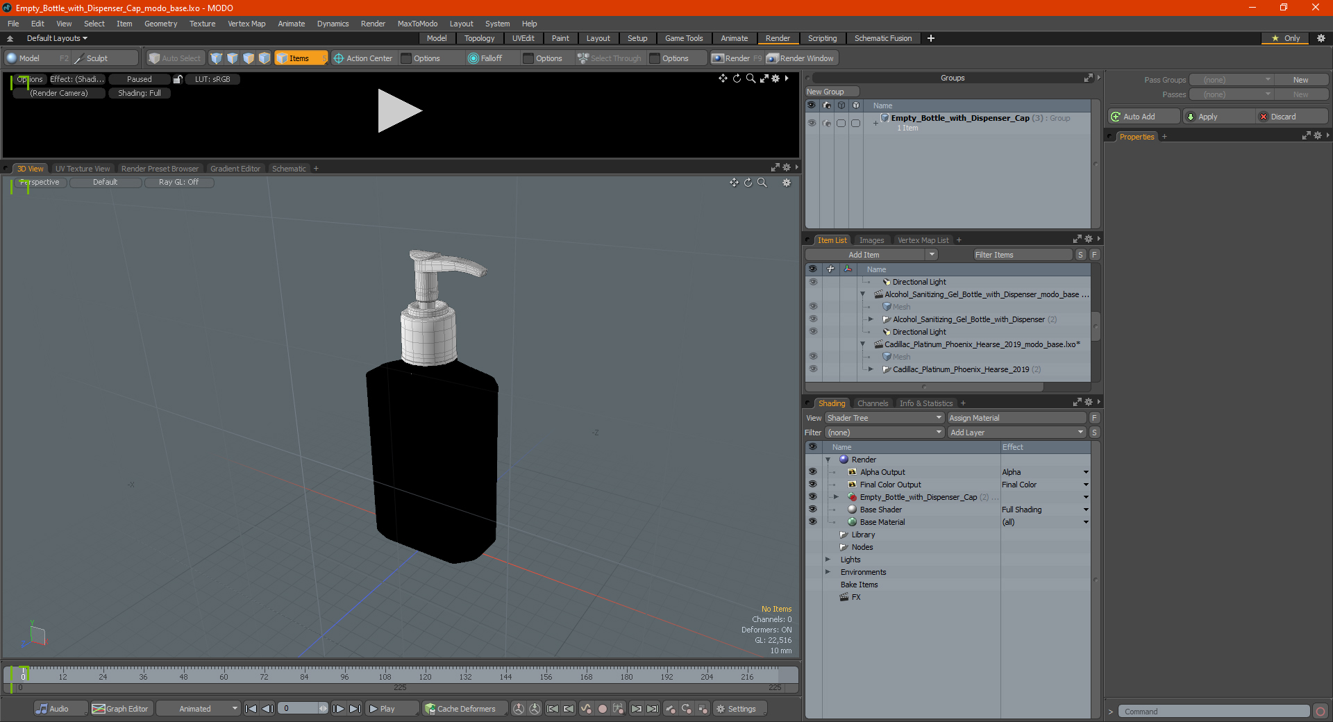 3D Empty Bottle with Dispenser Cap