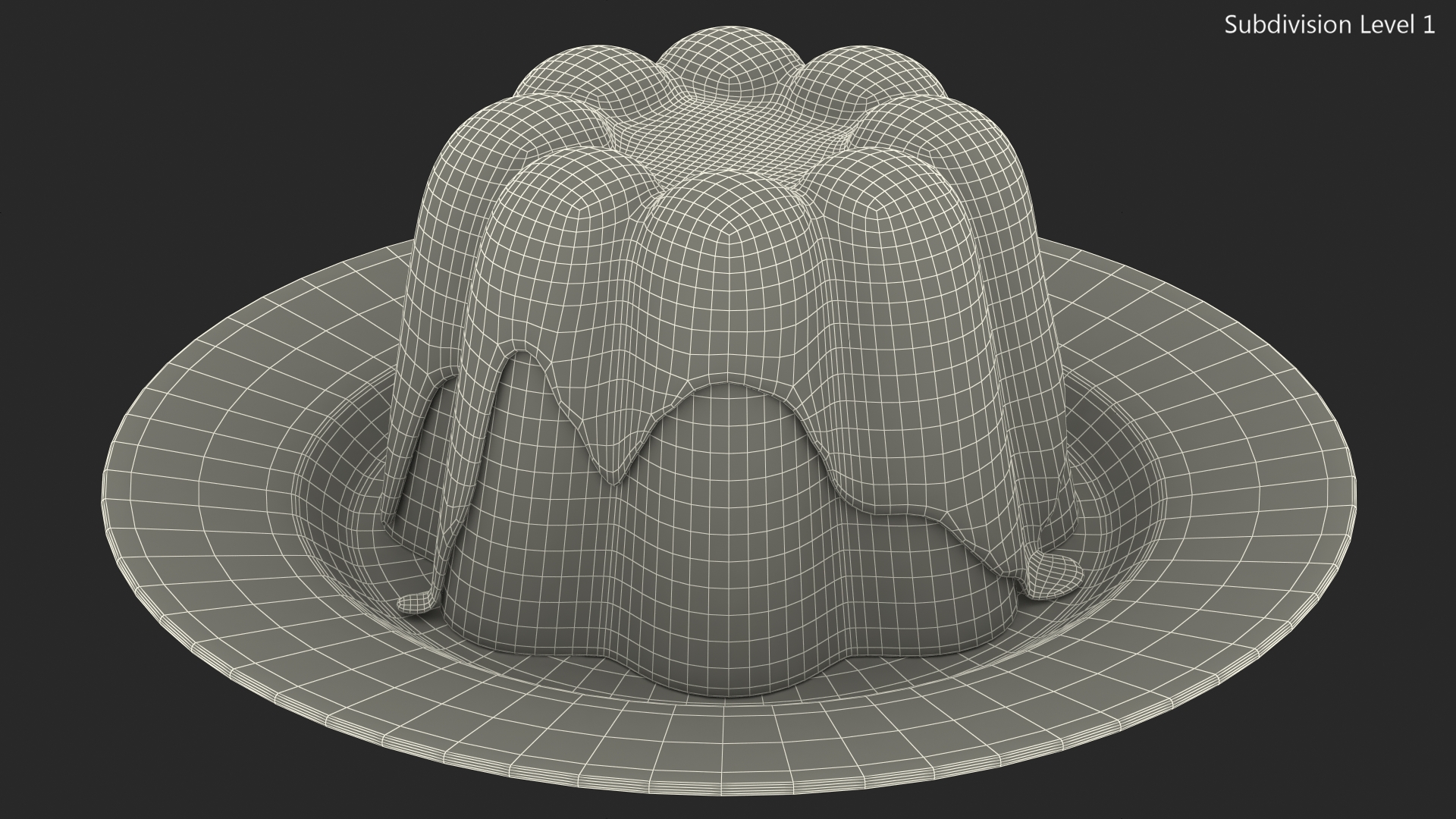 3D model Jelly Pudding Fruit with Strawberry Cream on Plate