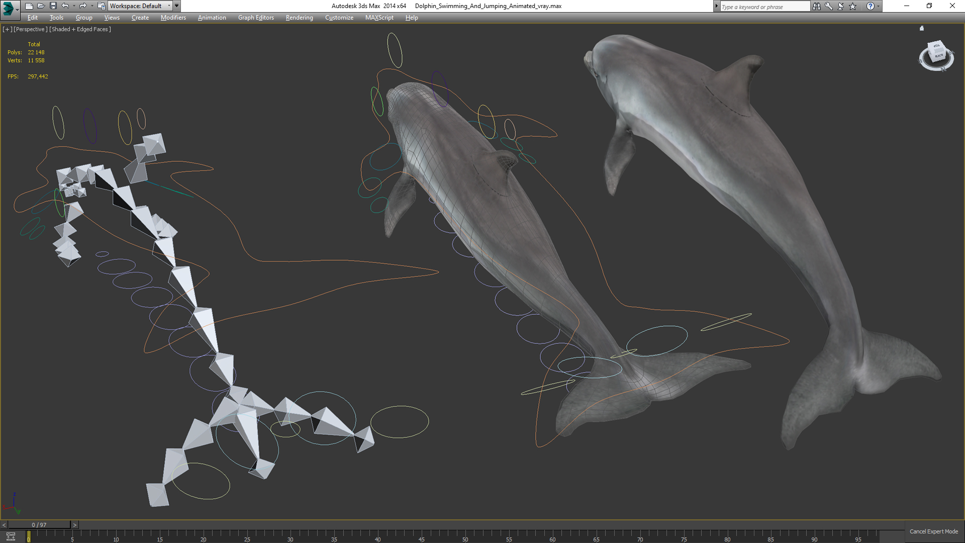 3D Dolphin Swimming And Jumping Animated for Cinema 4D