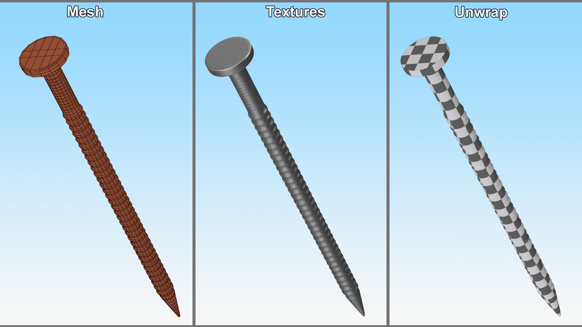 3D Annular Ring Nails model