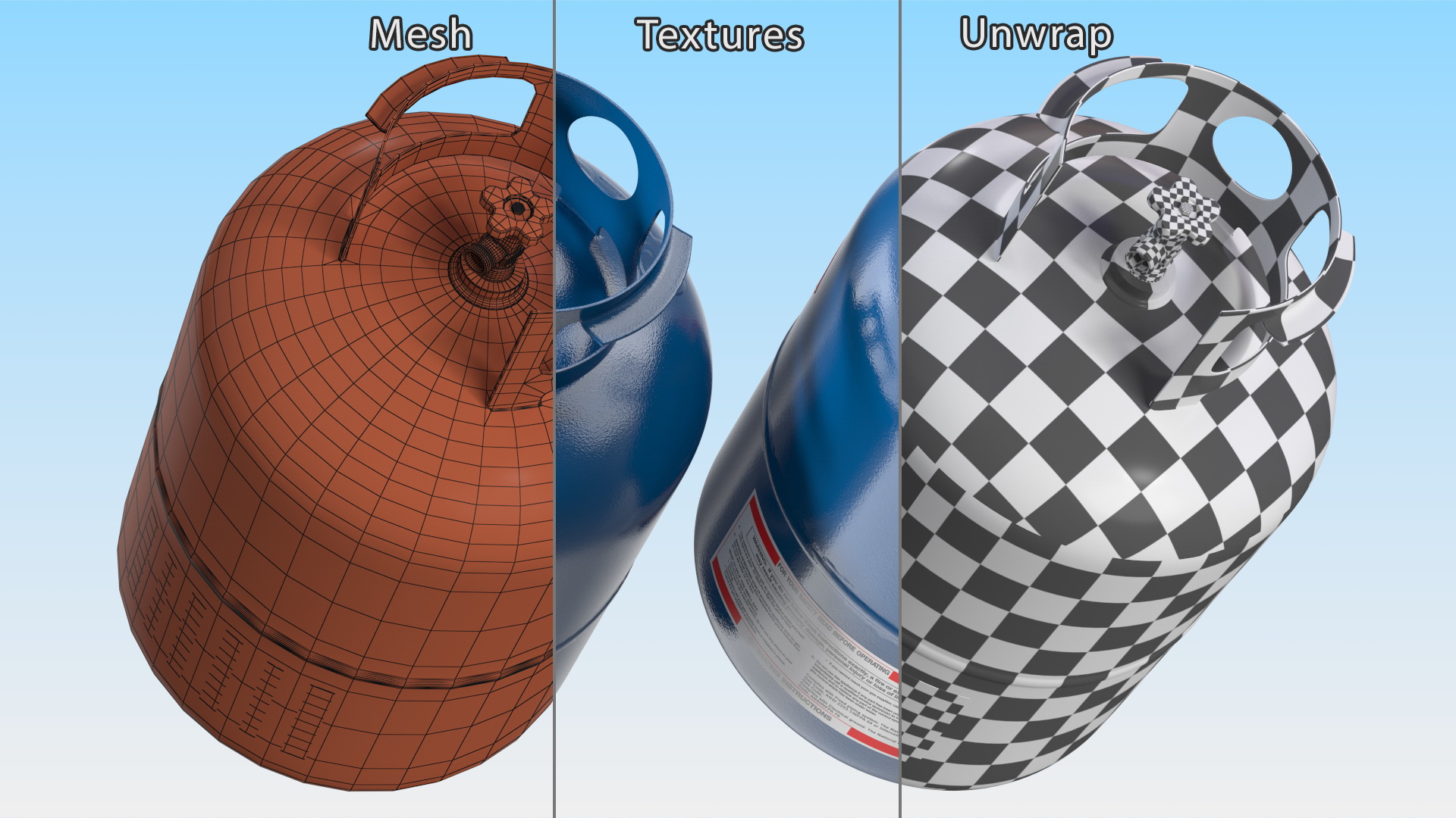 3D model Propane Gas Cylinder Tank