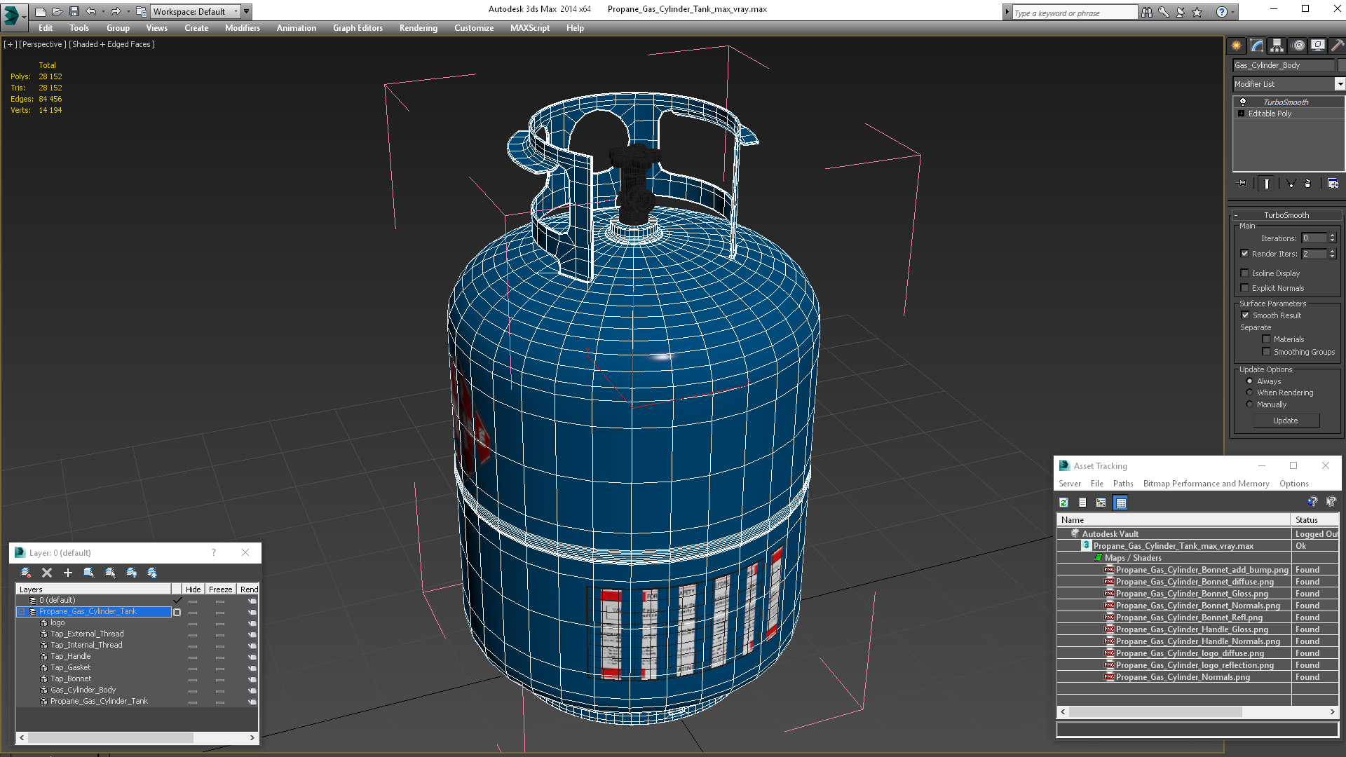 3D model Propane Gas Cylinder Tank