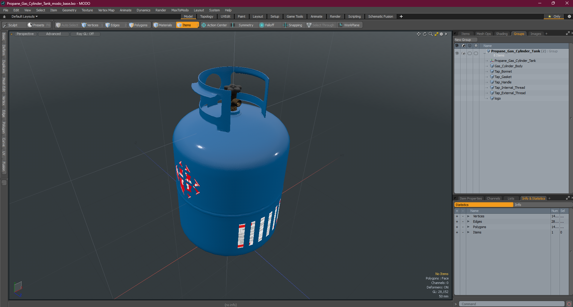 3D model Propane Gas Cylinder Tank