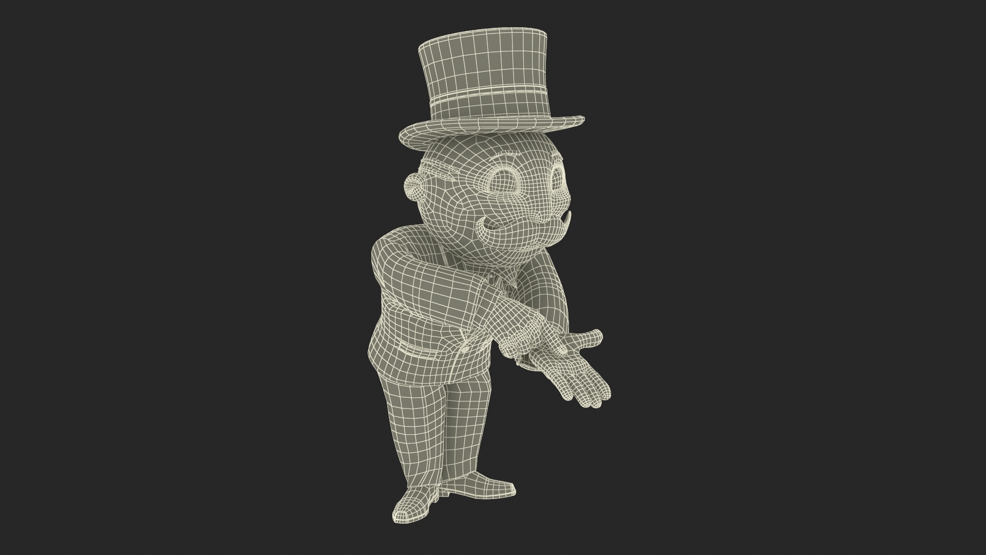 3D model Mr Monopoly Mascot Rigged