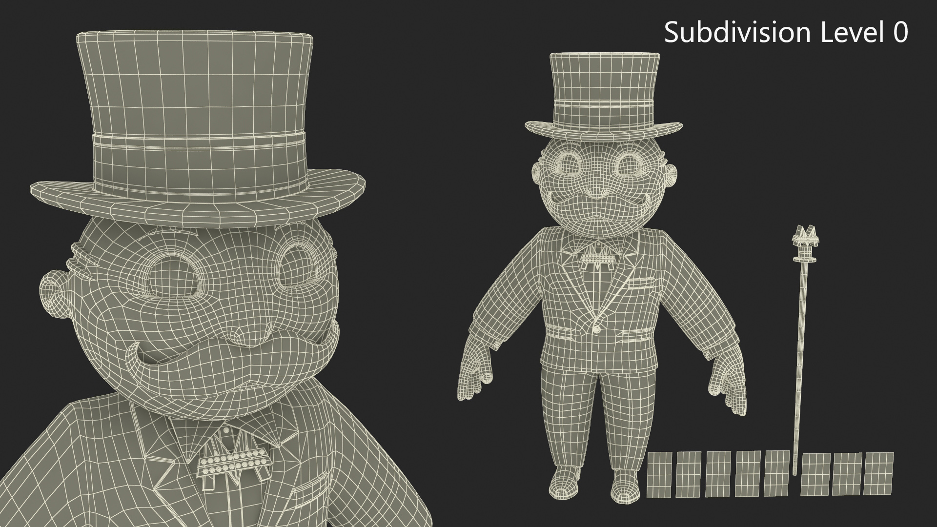 3D model Mr Monopoly Mascot Rigged