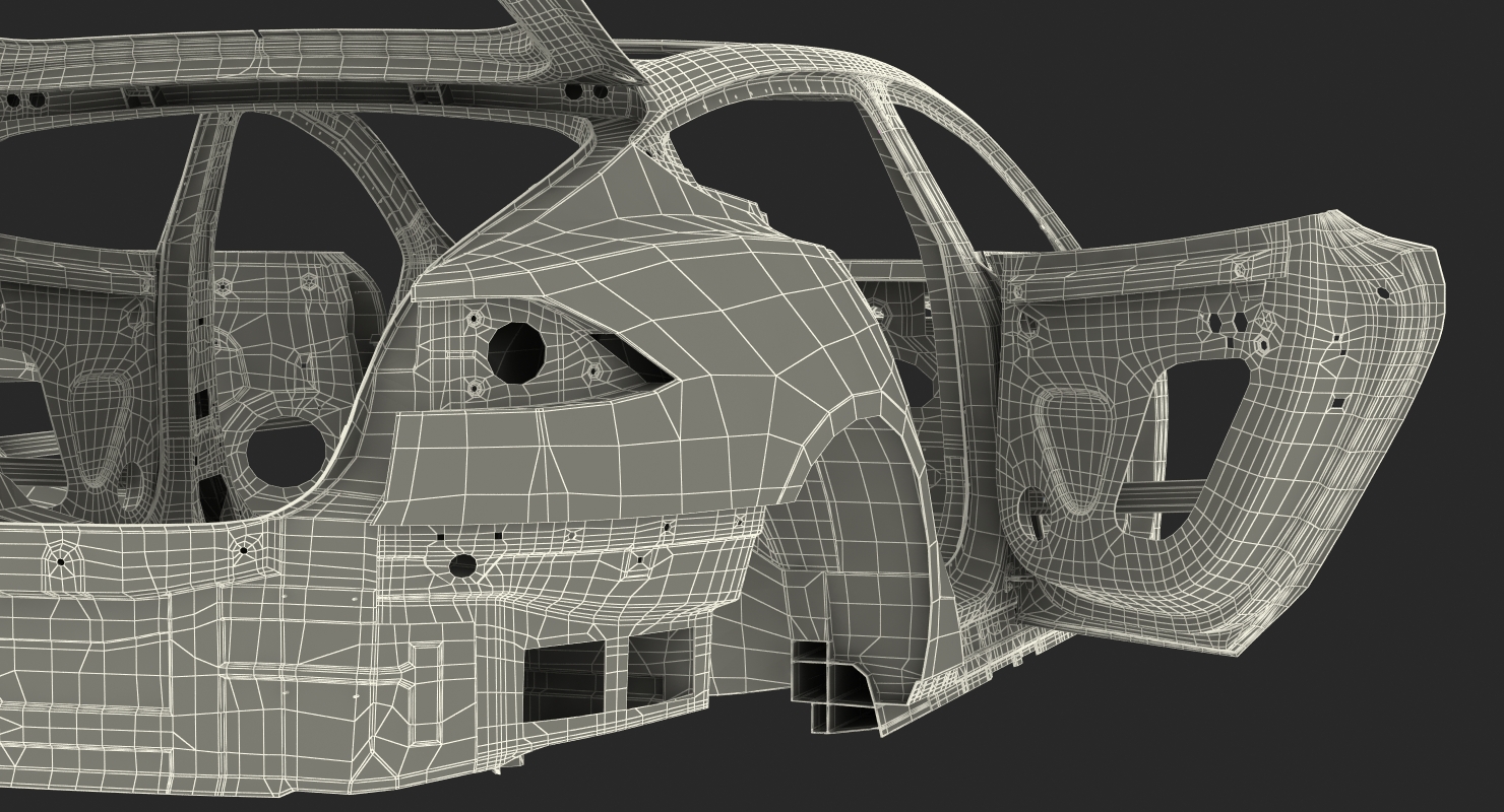 3D Tesla Model S Frame Rigged
