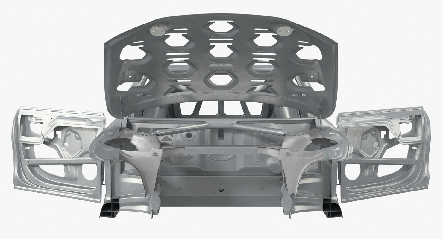 3D Tesla Model S Frame Rigged