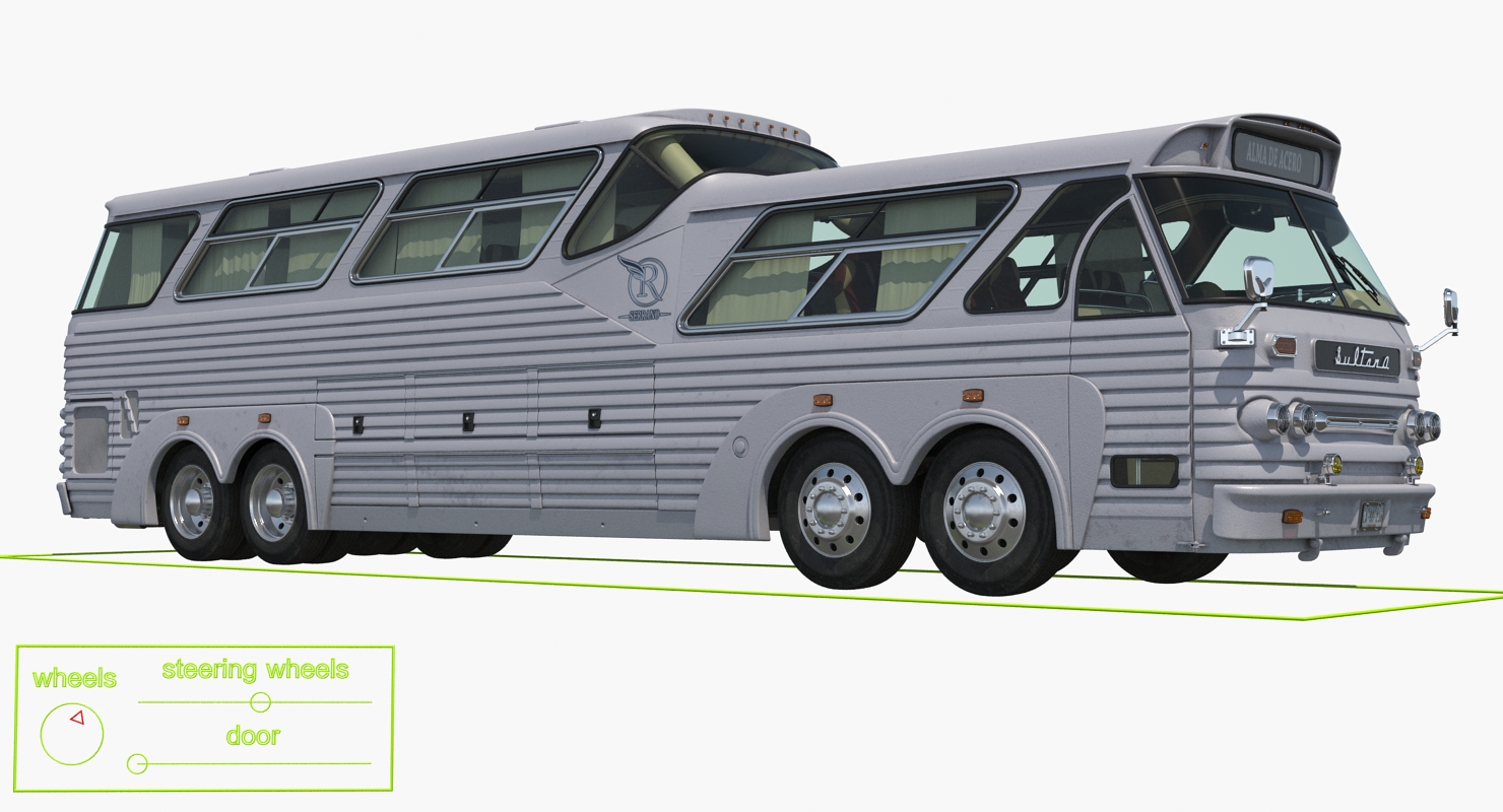 3D Sultana TM40 1973 Bus Rigged model