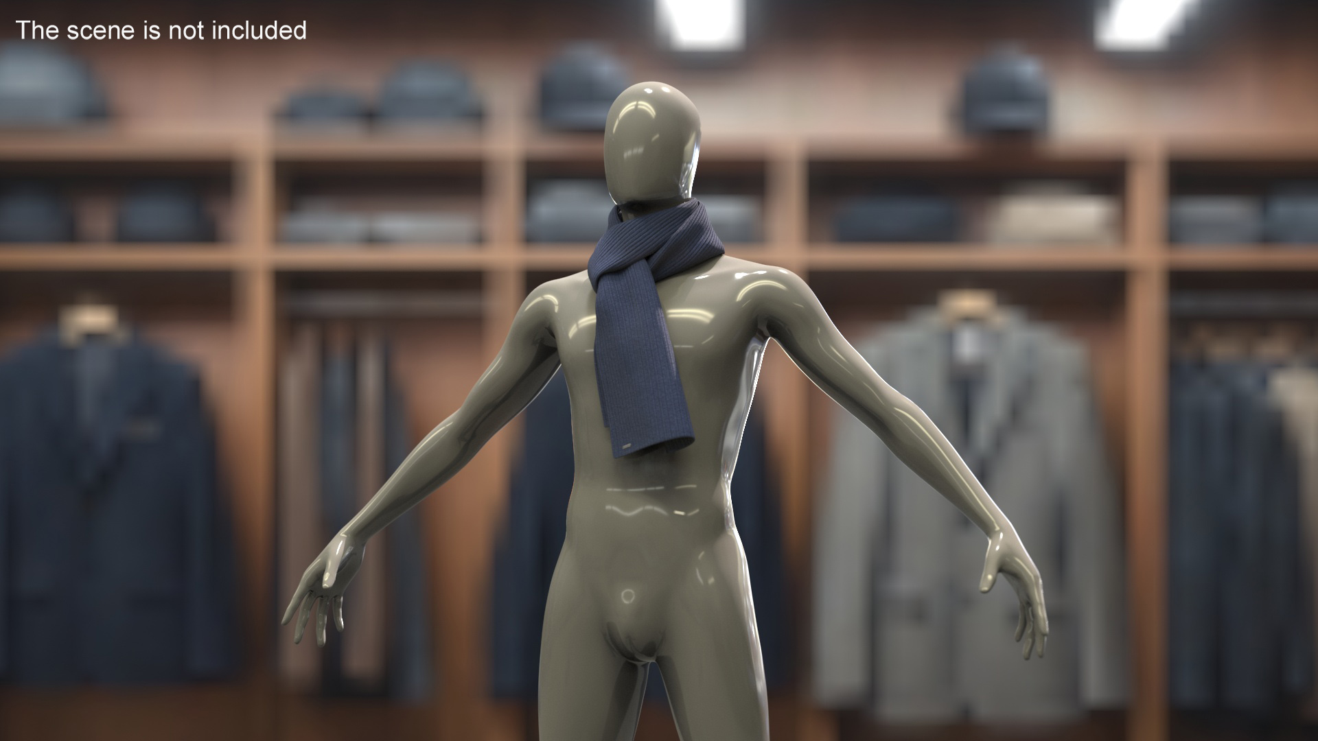 Mens Scarf Tie Slip Knot Blue 3D model