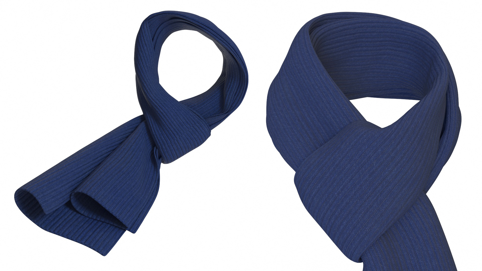 Mens Scarf Tie Slip Knot Blue 3D model