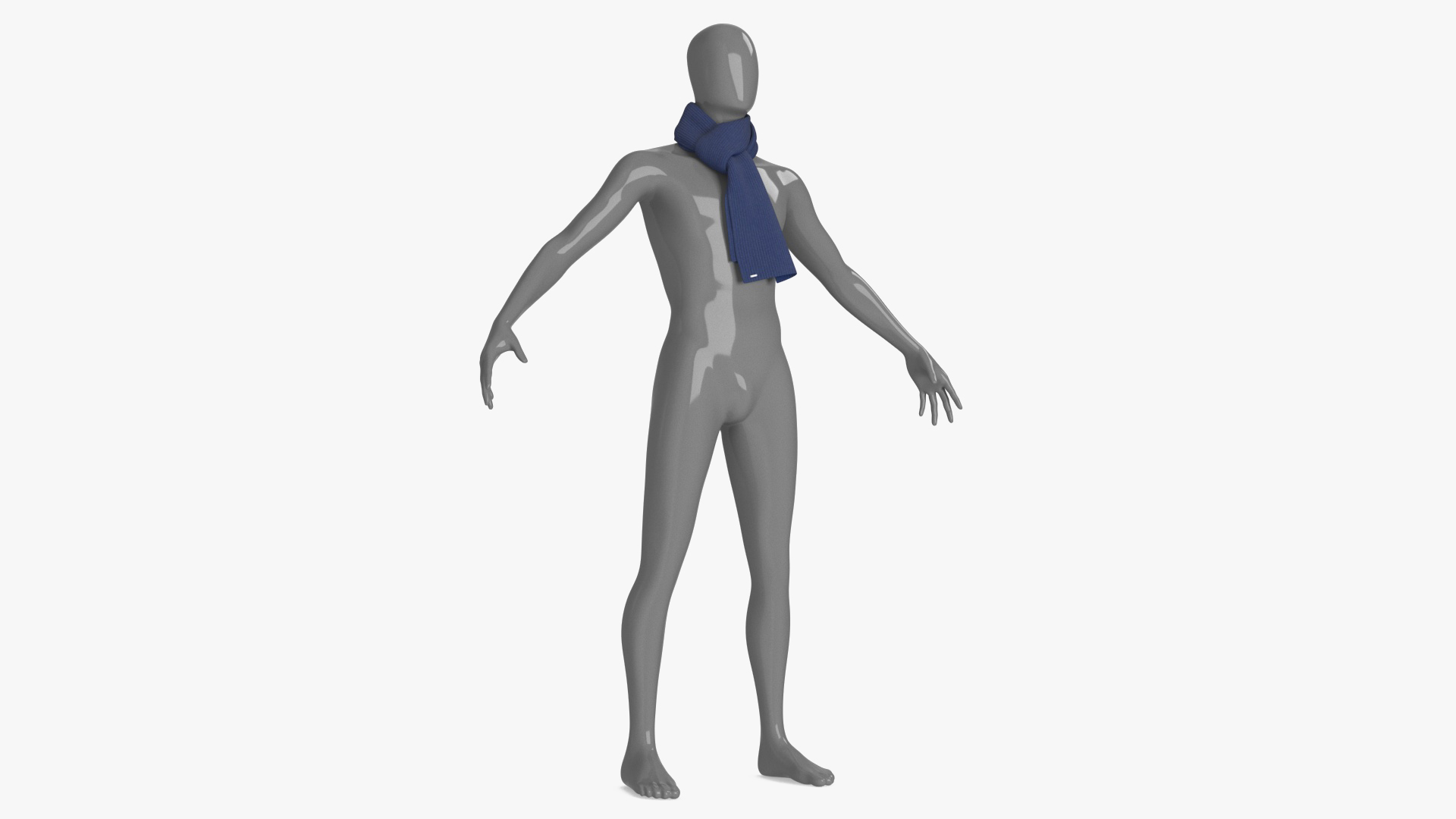 Mens Scarf Tie Slip Knot Blue 3D model