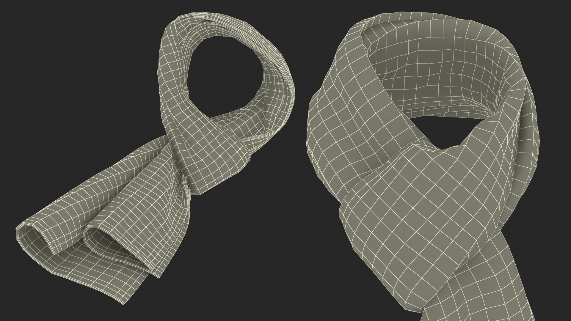 Mens Scarf Tie Slip Knot Blue 3D model
