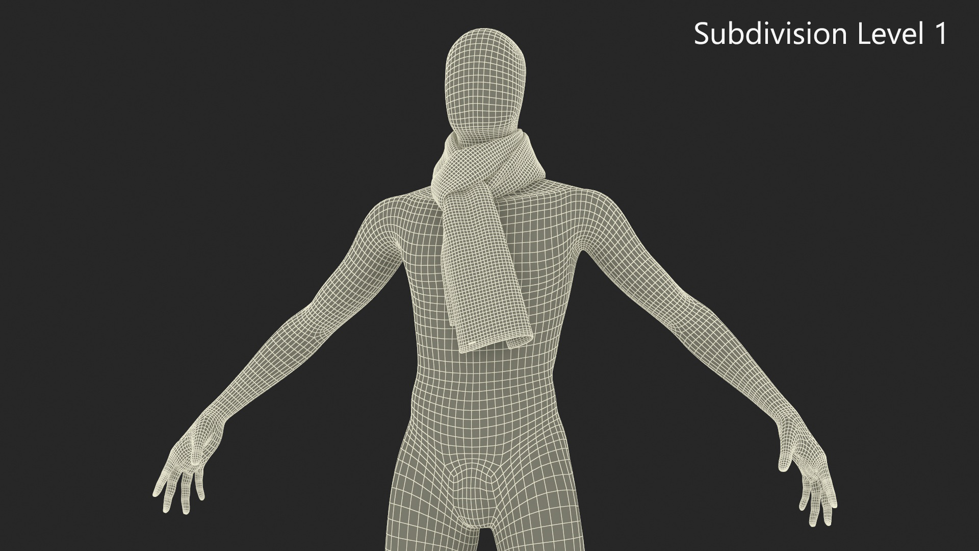 Mens Scarf Tie Slip Knot Blue 3D model