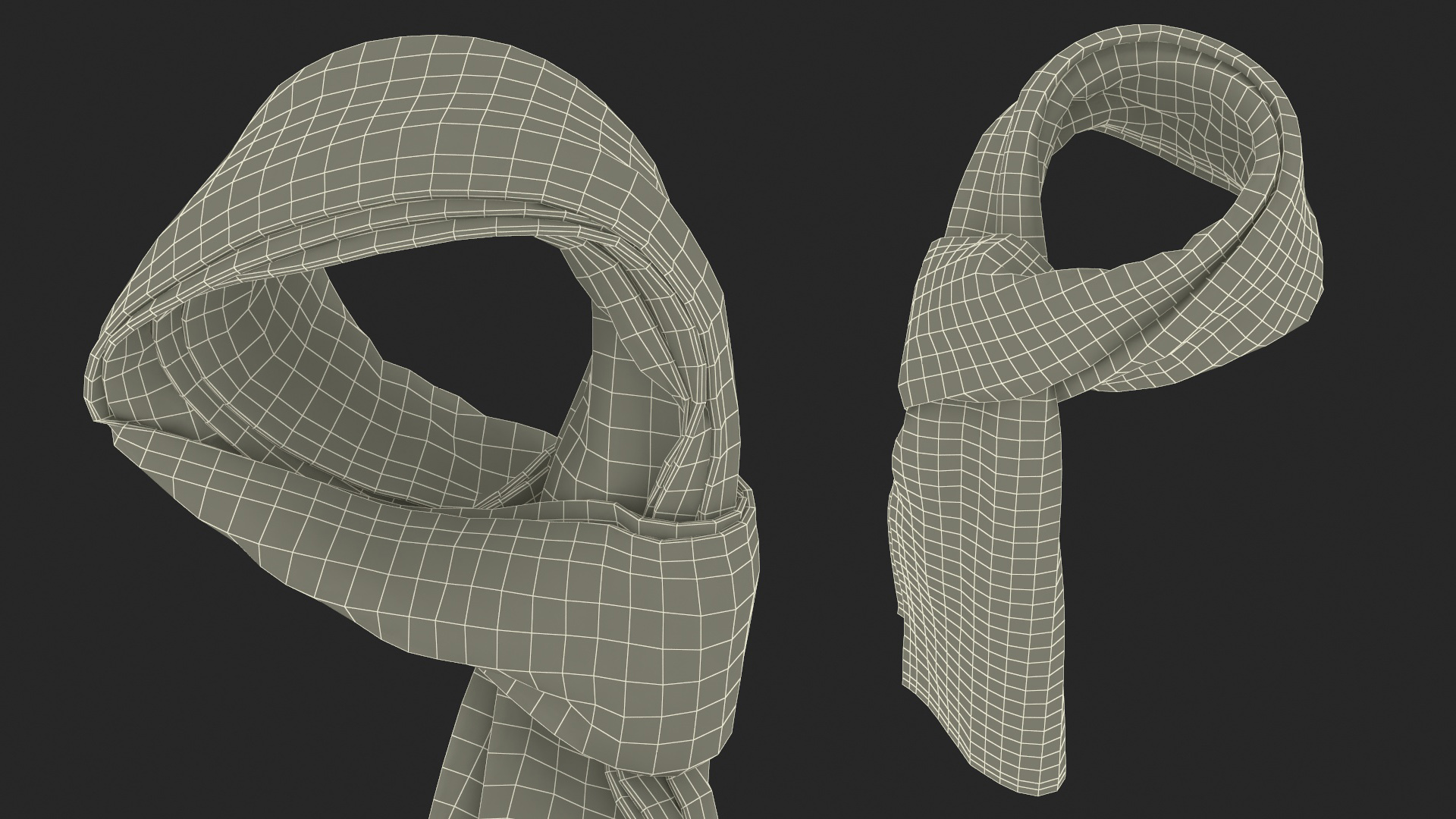 Mens Scarf Tie Slip Knot Blue 3D model