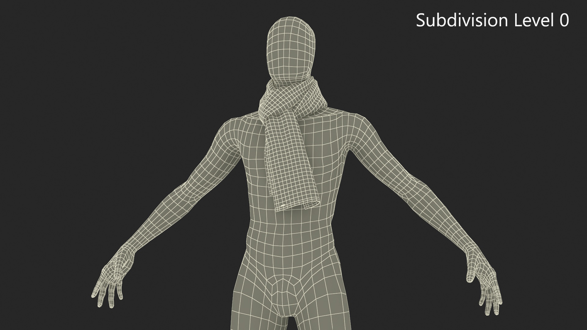 Mens Scarf Tie Slip Knot Blue 3D model